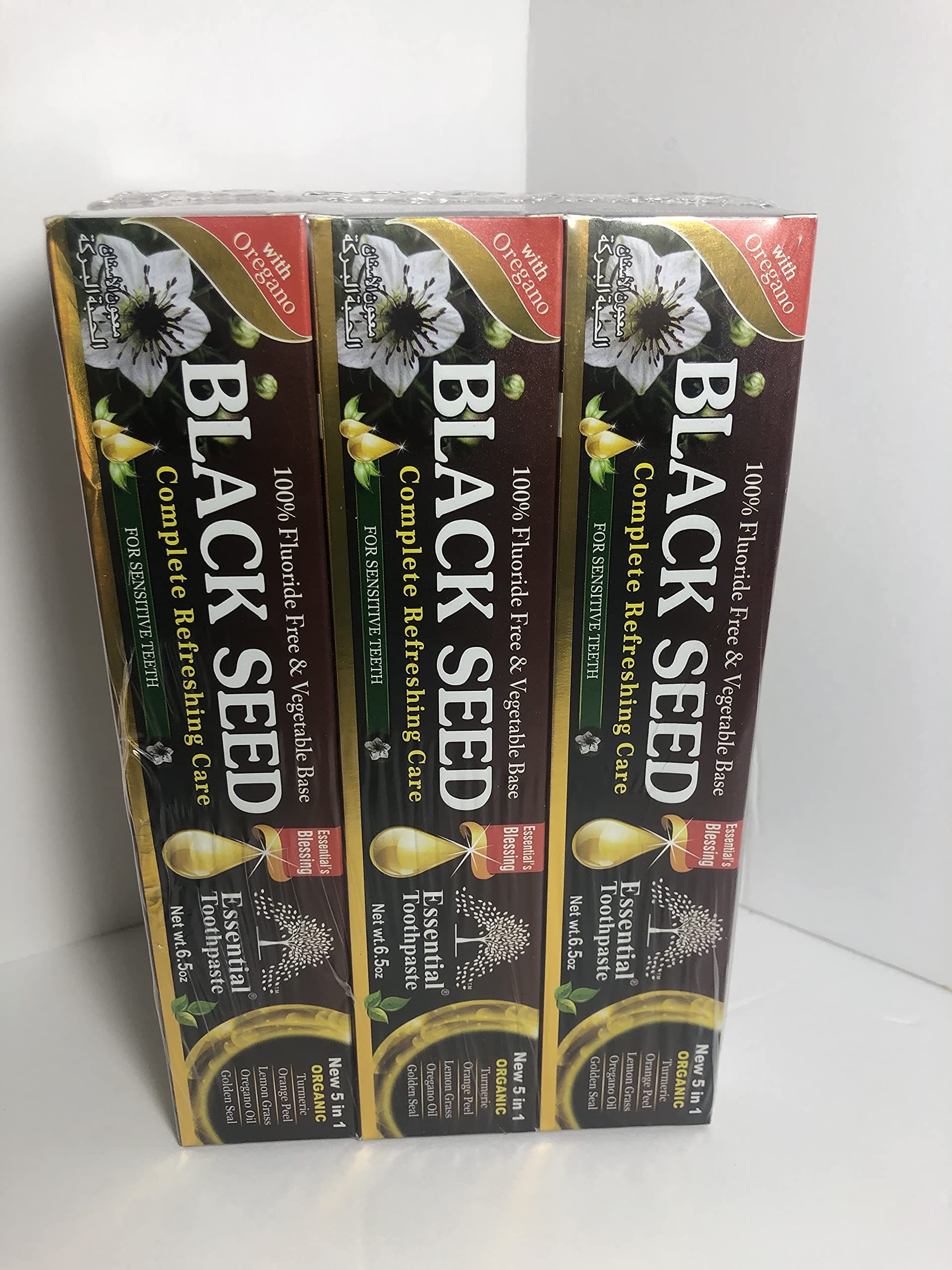 Organic Black Seed Toothpaste 100% Fluoride Free & Vegetable Base (6 pack) 6.5oz