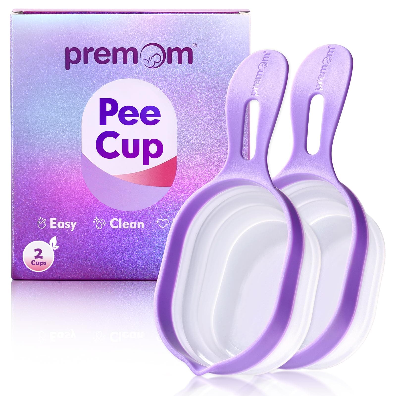 Premom Ovulation and pregnancy tests, 2 pieces, reusable and foldable cup for home fertility testing, easy to use and clean: indispensable set for women with detection