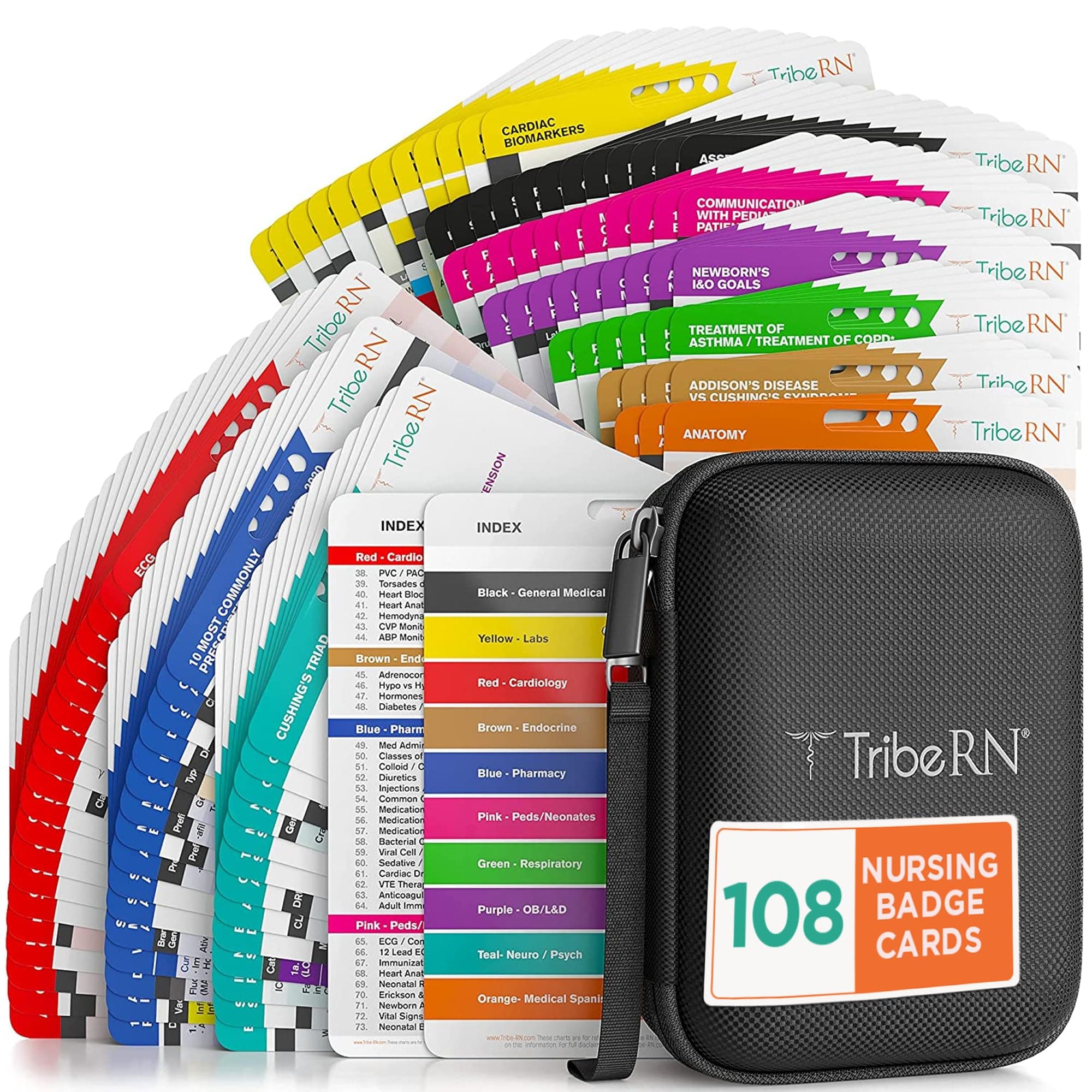 PocketGuru Nursing Pocket Reference Cards - Nursing School Essentials Cheat Sheet for Nurses - More Info Than Nurse Badge Cards or Flashcards - 108 Quick Access Pocket Cards - Nursing Gifts