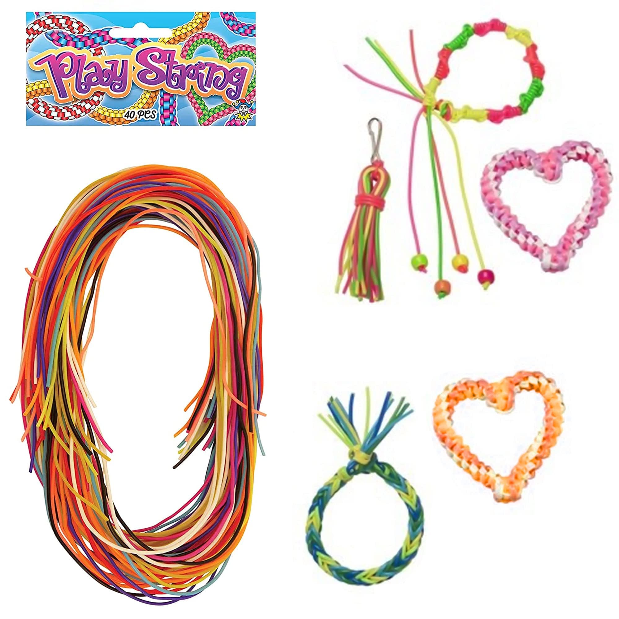 D.A.Y. Republic 40PCS Multicoloured Play String, Plastic Lacing String approx 120cm (1.2m) in Length per String, Perfect for Scoubidou Patterns and Other Crafts