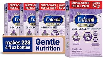 Enfamil NeuroPro Gentlease for Easing Fussiness, Crying, Gas, Spit-up in 24 Hrs, Smaller Proteins for Easy Digestion, Brain Supporting DHA, Prebiotic Blend, HuMO6*, Baby Formula, 35.2 Oz (Pack of 4)