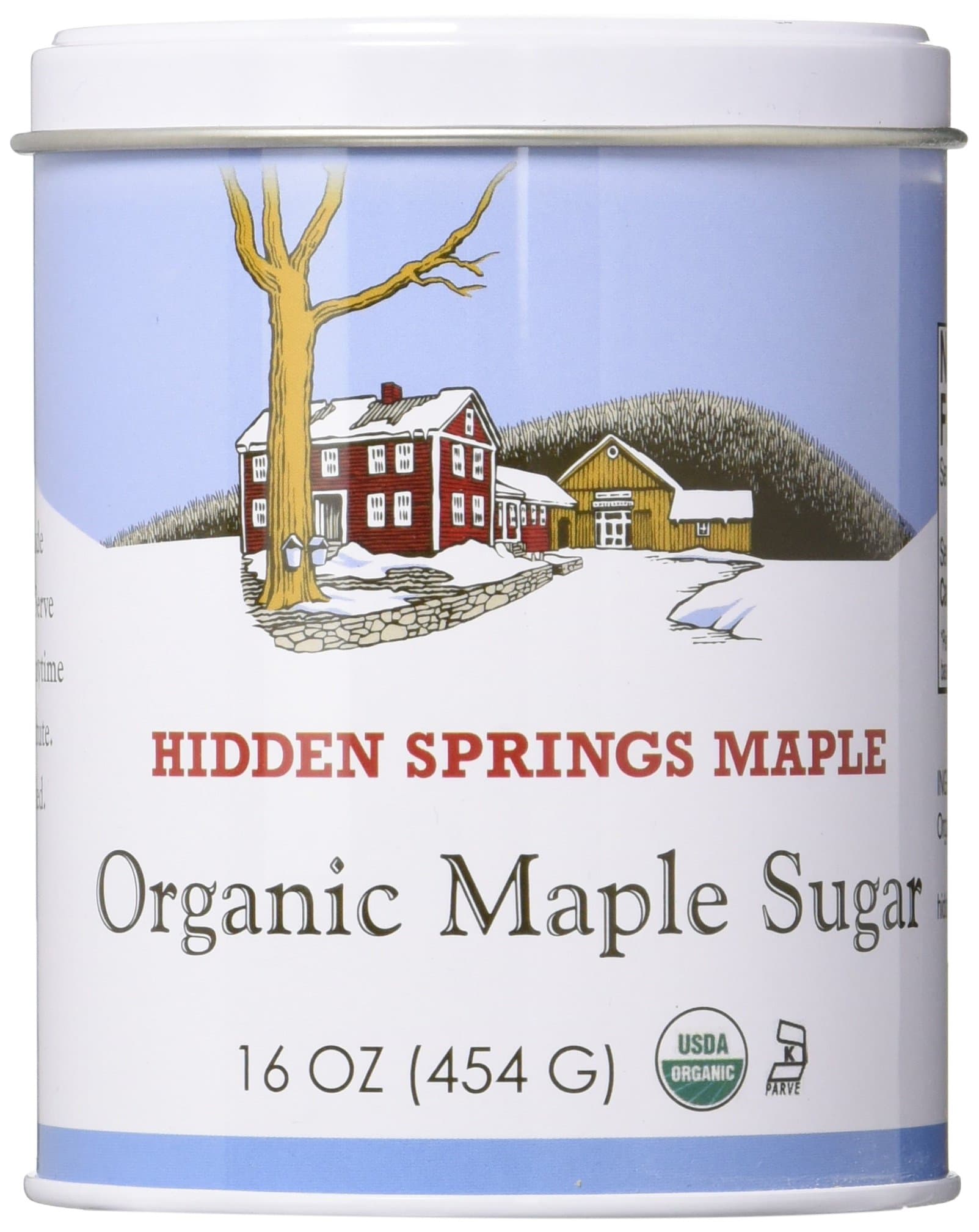 Hidden Springs Maple Organic Maple Sugar Tin, 1 Pound