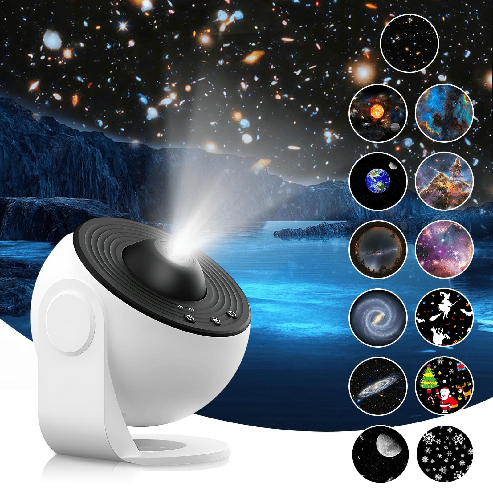MativePlanetarium Star Projector, 13 Galaxy Discs Starry Sky Night Light for Kids Bedroom Ceiling Home Living Room, 360 ° Rotation&Timing Design(Additional Christmas Holloween)
