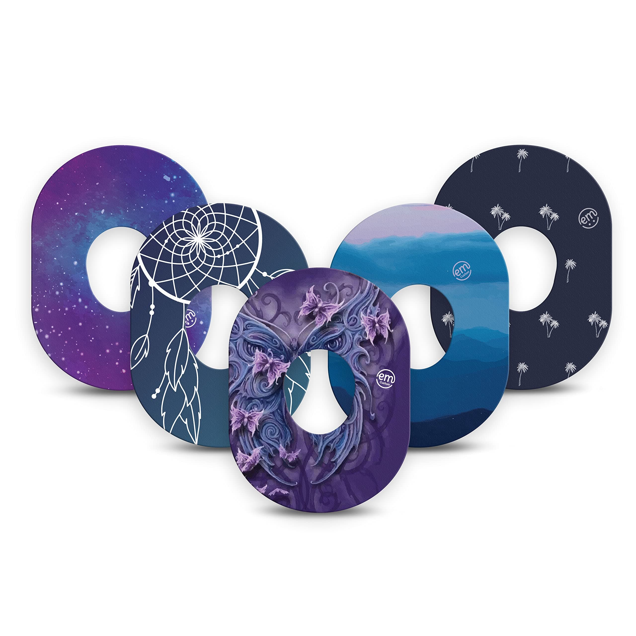 ExpressionMed CGM Adhesive Patches for Dexcom G7 and Stelo (5 Pack) - USA Made, Waterproof, Sweatproof, Long-Lasting Hold, FSA/HSA Eligible (Dreamy Escapes Variety Pack)