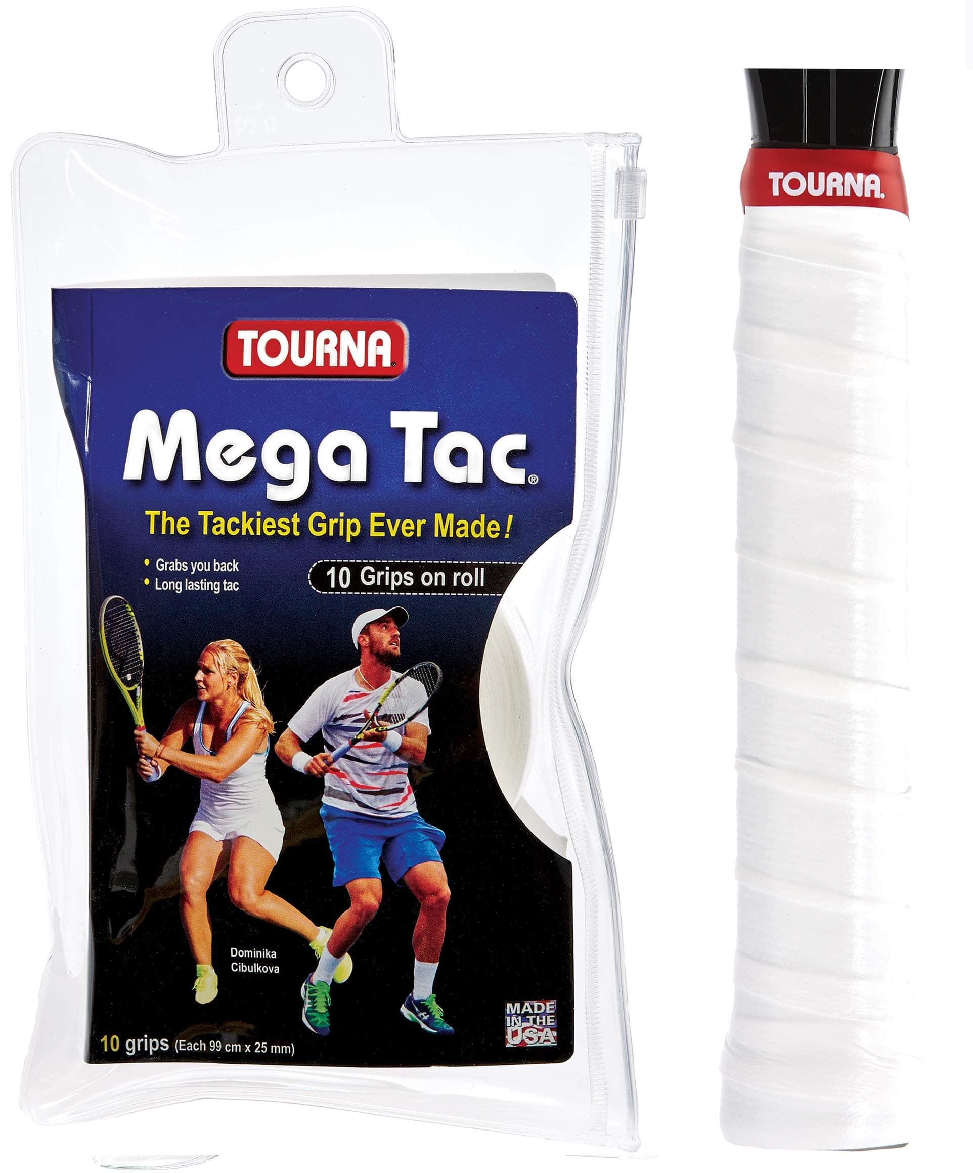 Tourna Mega Tac Extra Tacky Overgrip, 10-Pack