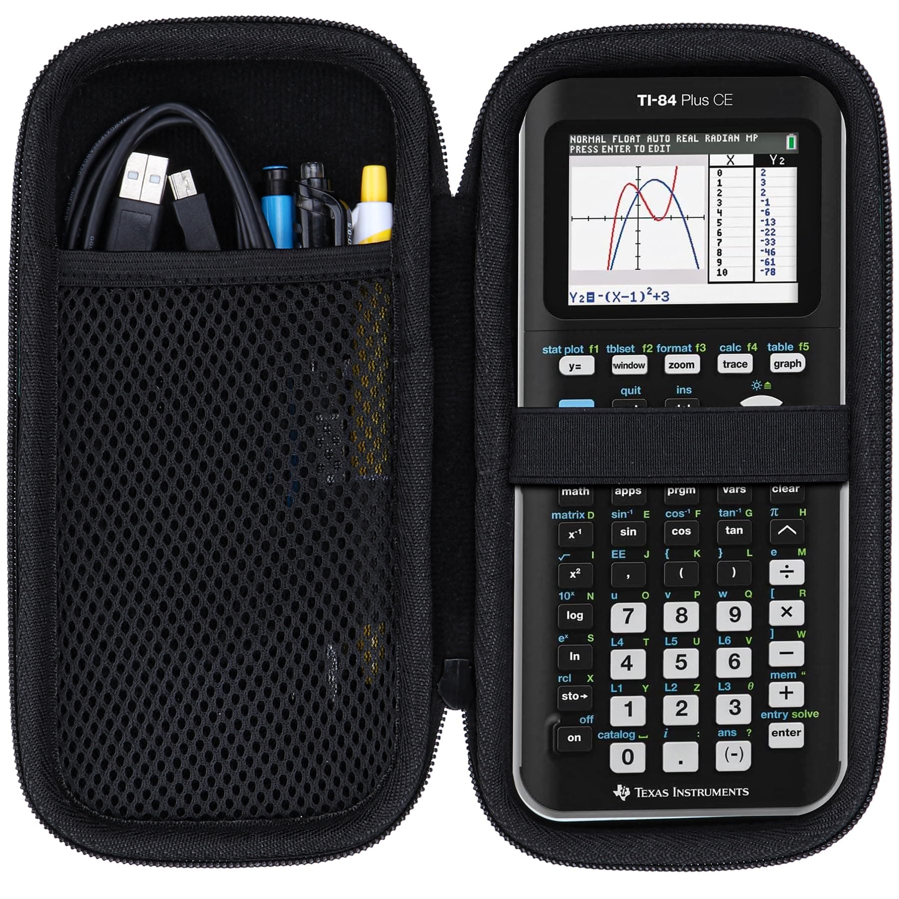Lebakort Hard Case Compatible with Texas Instruments TI-84 Plus CE/TI-84 Plus/TI-Nspire CX II CAS/TI-Nspire CX II/TI-83 Plus/TI-89 Titanium/TI-85 / TI-86 Color Graphing Calculator (Black)