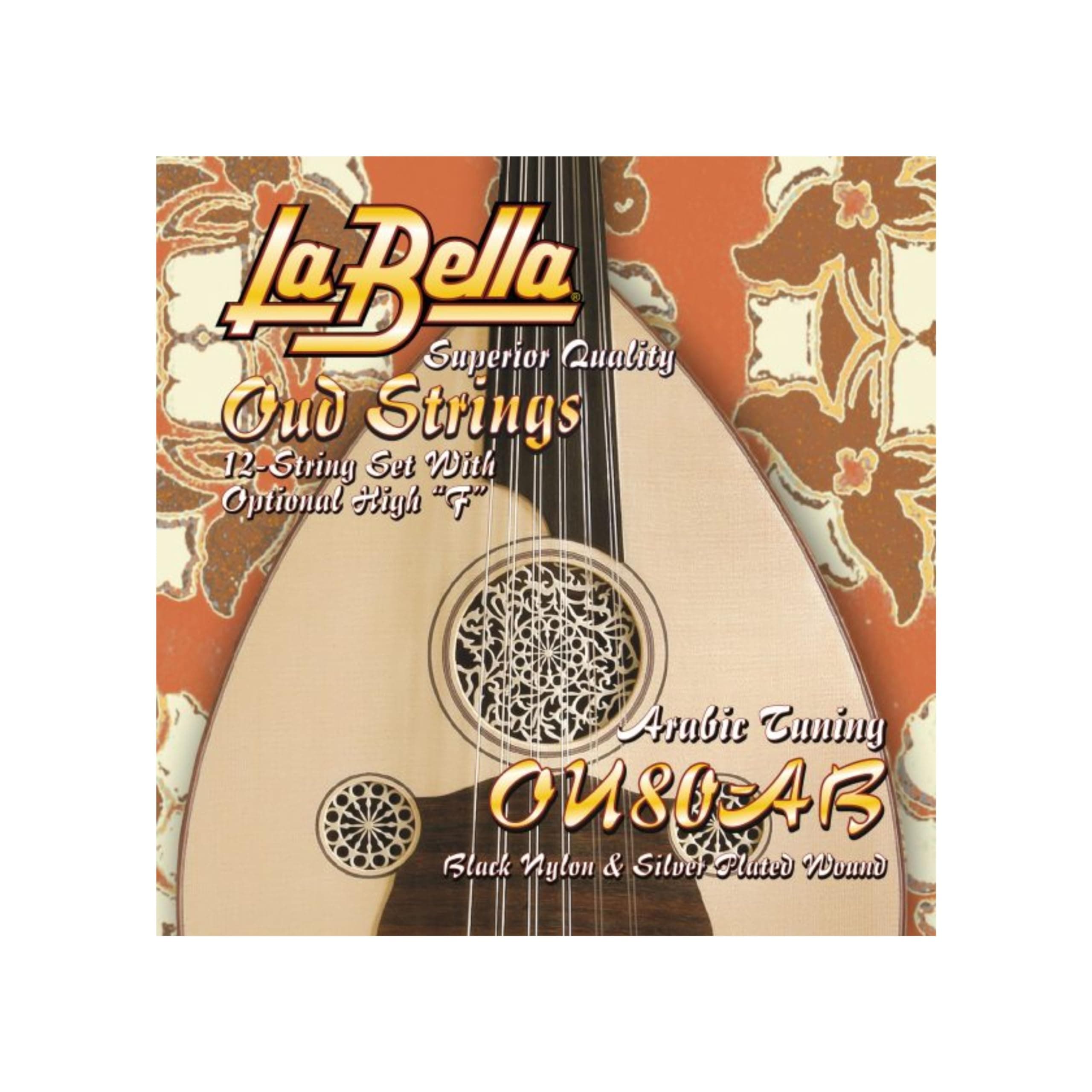 La Bella OU80AB OUD Arabic Tuning Black