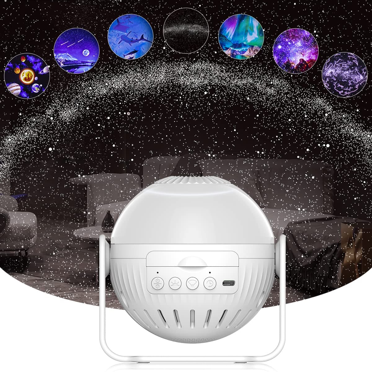 Galaxy Projector Star Planetarium Night Light 7 in 1 Projection, ambiance Projector, Start School Children Kids Gifts, Party,Star Indoor