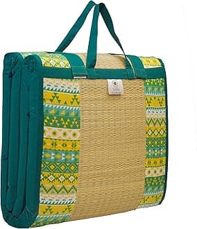 Home Tex Life Kora Grass Cushion Sleep Healthy, Easy Portable and Folding Mat(3 X 6 Ft,20 Mm Thickness, Green South)
