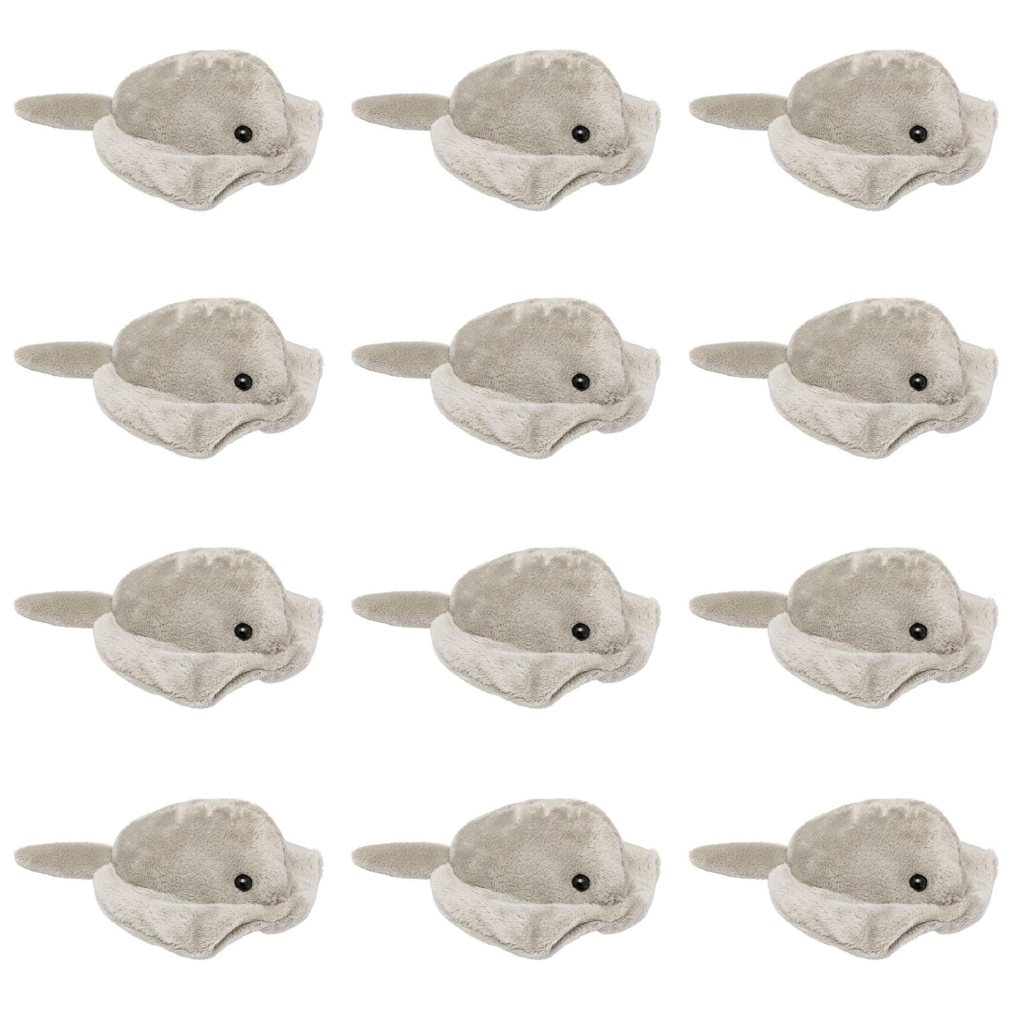 Wildlife Tree 12 Pack Stingray Mini 4 Inch Small Stuffed Animals, Bulk Bundle Ocean Animal Toys, Sea Party Favors for Kids