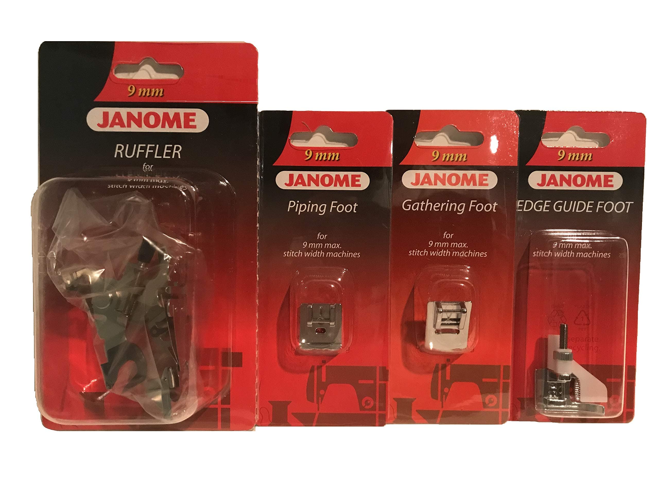Janome Sewing Machine Foot Kit - Home Decor Accessory Bundle for 9mm Sewing Machines