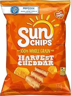 Sunchips Whole Grain Harvest Cheddar Snacks, 2.375 Ounce - 24 per case.