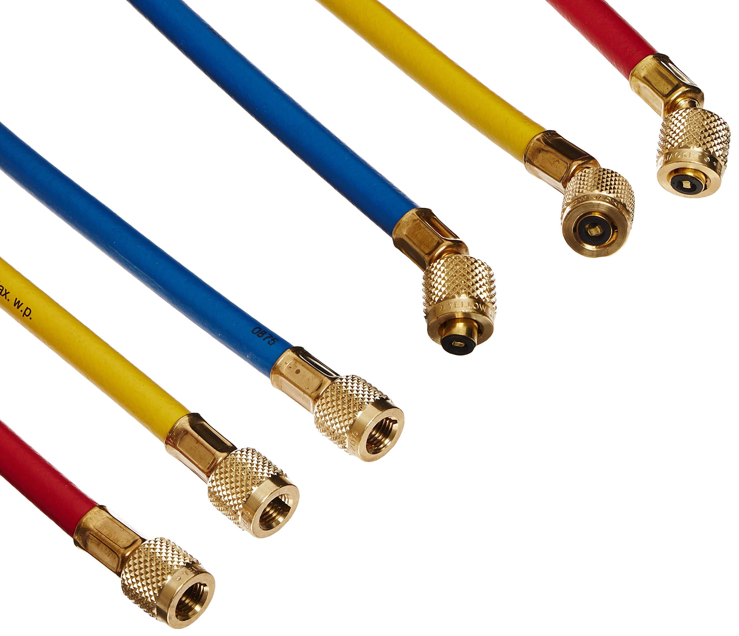 Yellow Jacket Ritchie 21985 Plus II Hose Standard 1/4 Flare Fittings 60 Red/Yellow/Blue (Pack of 3)