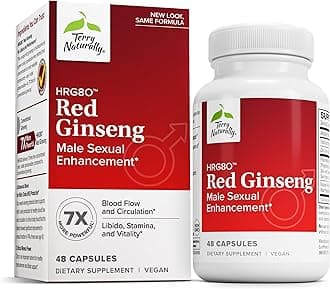 Terry Naturally Male Sexual Health - Dietary Supplement to Support Healthy Blood Flow & Circulation - Herbal Supplement with Korean Red Ginseng - Supplement for Men to Aid Healthy Energy - 48 Capsules