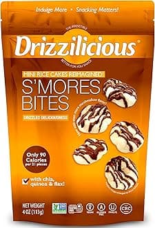 Mini Rice Cakes S'mores - Rice Crisps, Healthy Snack for Adults and Kids, Flavored Rice Cakes, Vegan, Gluten Free, Allergen Free, Only 90 Calories Per Serving - 4 oz (Pack of 6)