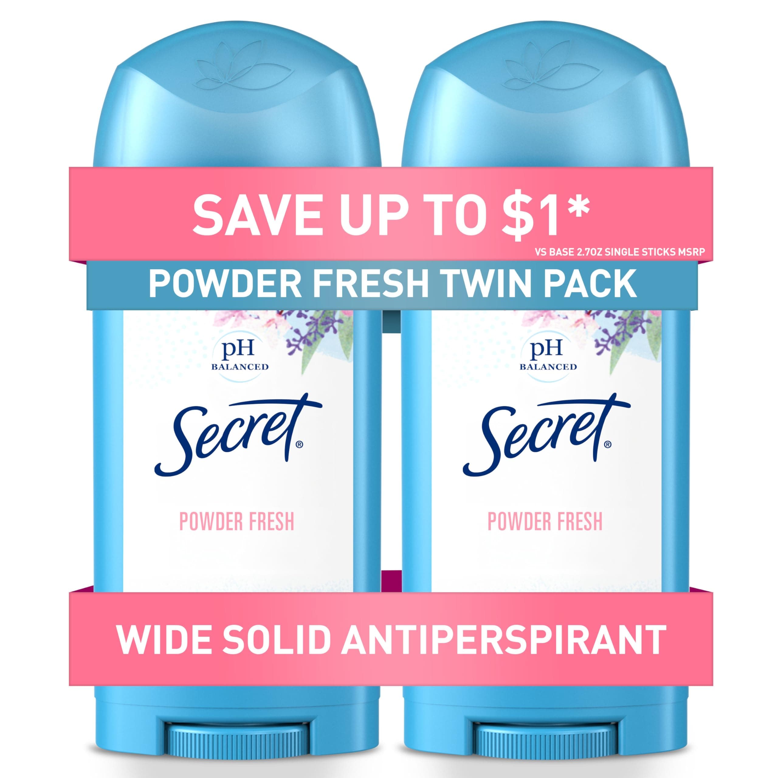 Secret Wide, Powder Fresh, 2.7 oz