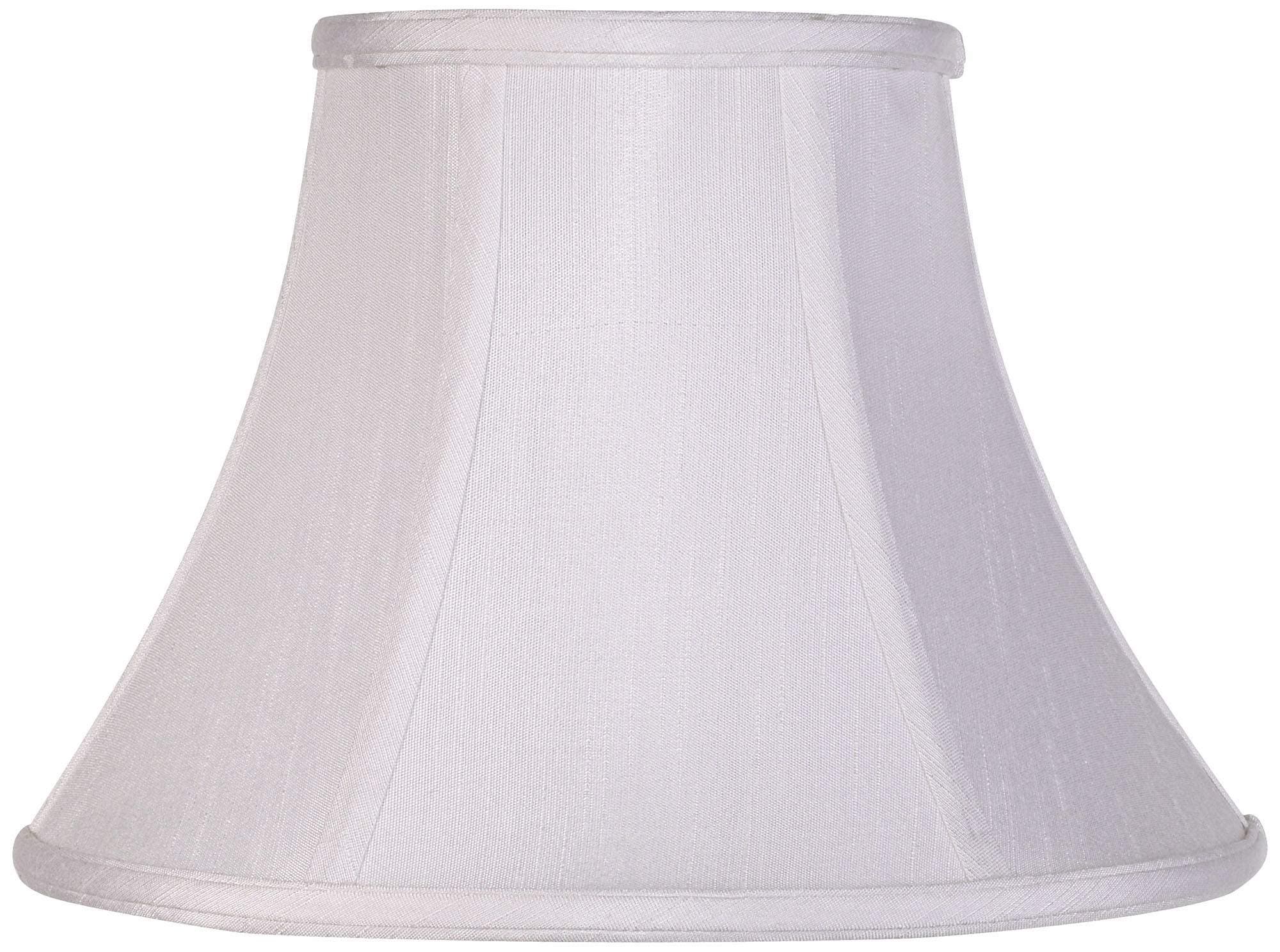 White Medium Bell Lamp Shade 6" Top x 12" Bottom x 9" Slant x 8.5" High (Spider) Replacement with Harp and Finial - Imperial Shade