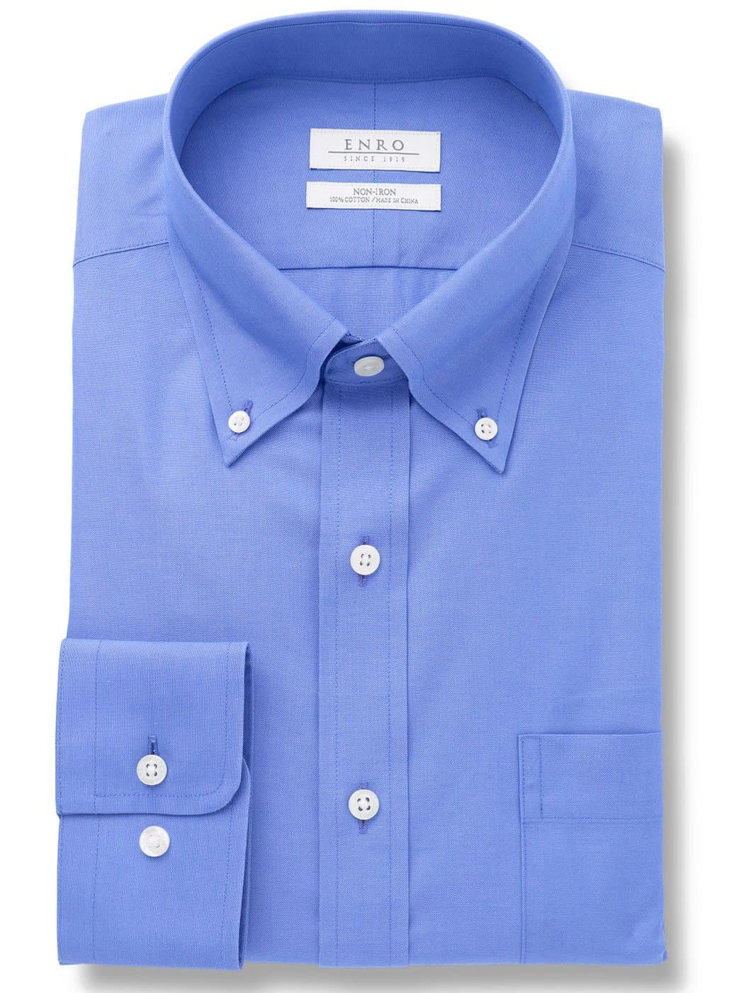 Enro Men's Classic Fit Solid Button Down Collar Dress Shirt