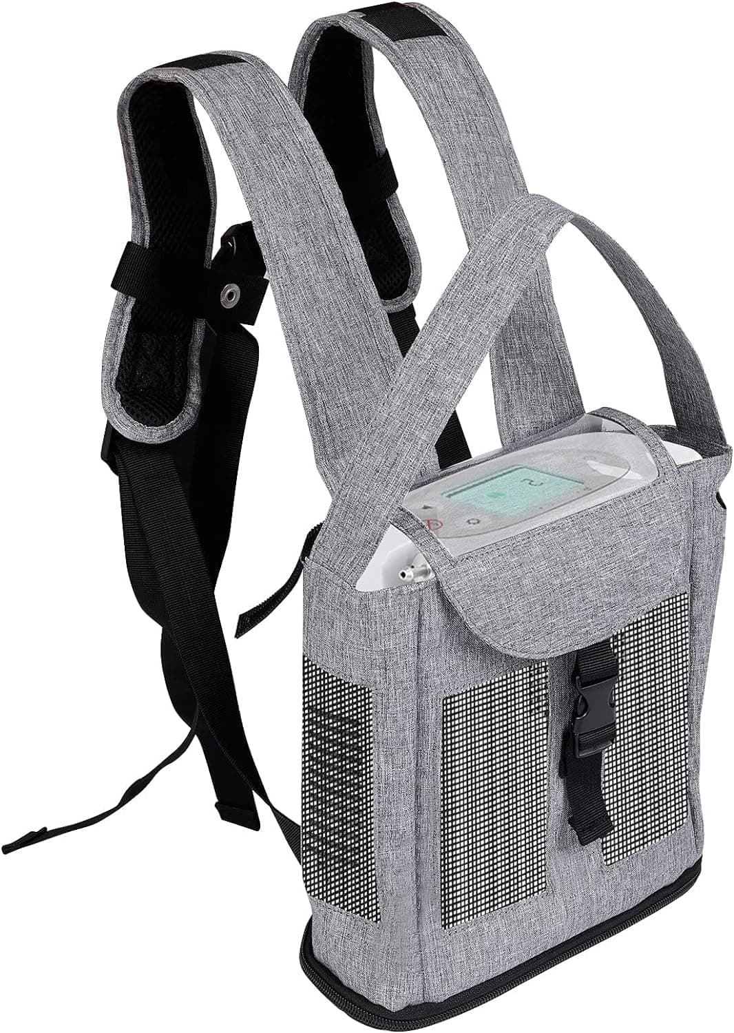 Water Resistant Oxygen Backpack,Lightweight Portable Oxygen Concentrator Backpack for G3 Unit,Breathable & Comfortable POC Carrying Bag with Mesh Panels (Gray)