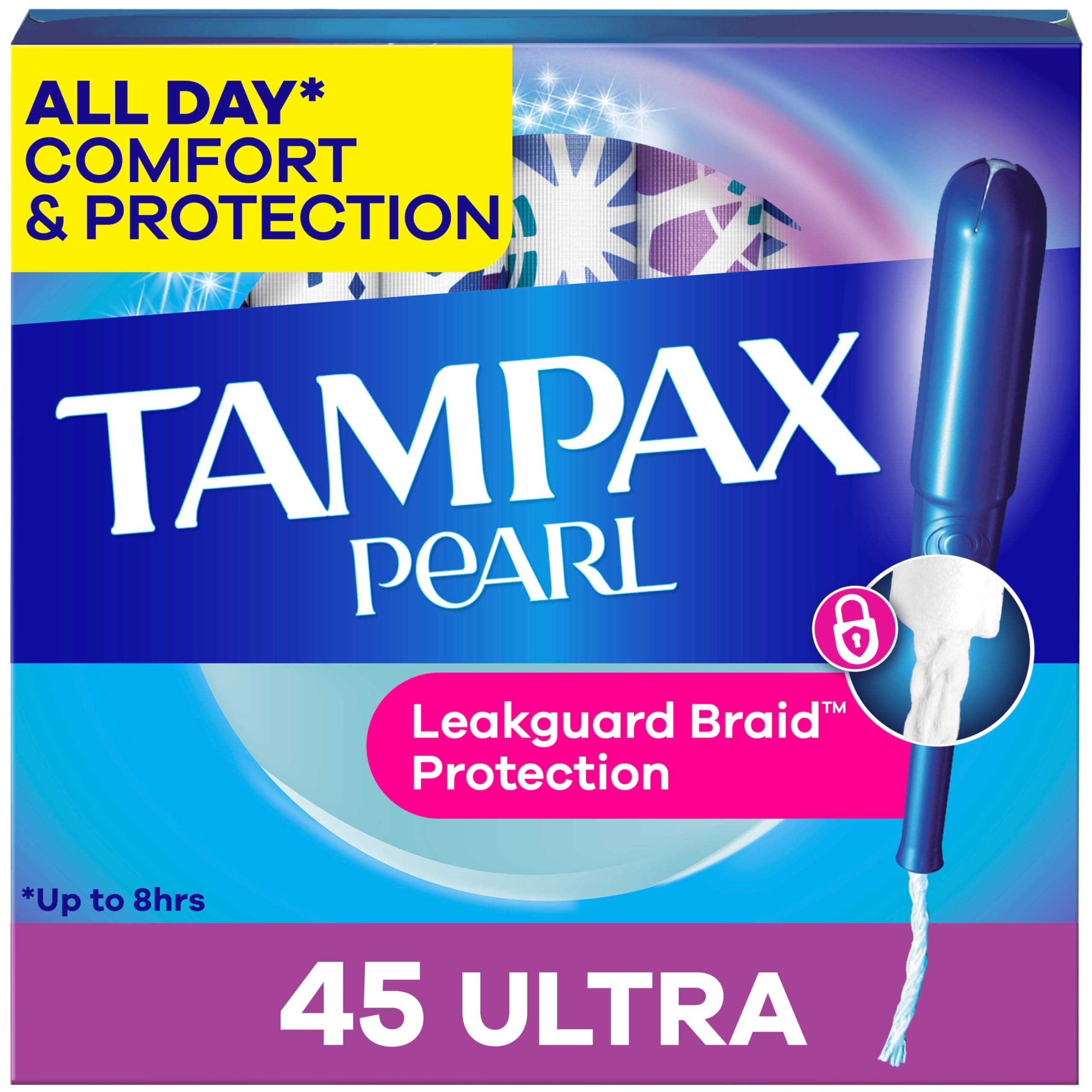Pearl Tampons with Plastic Applicator,Ultra 45 Count