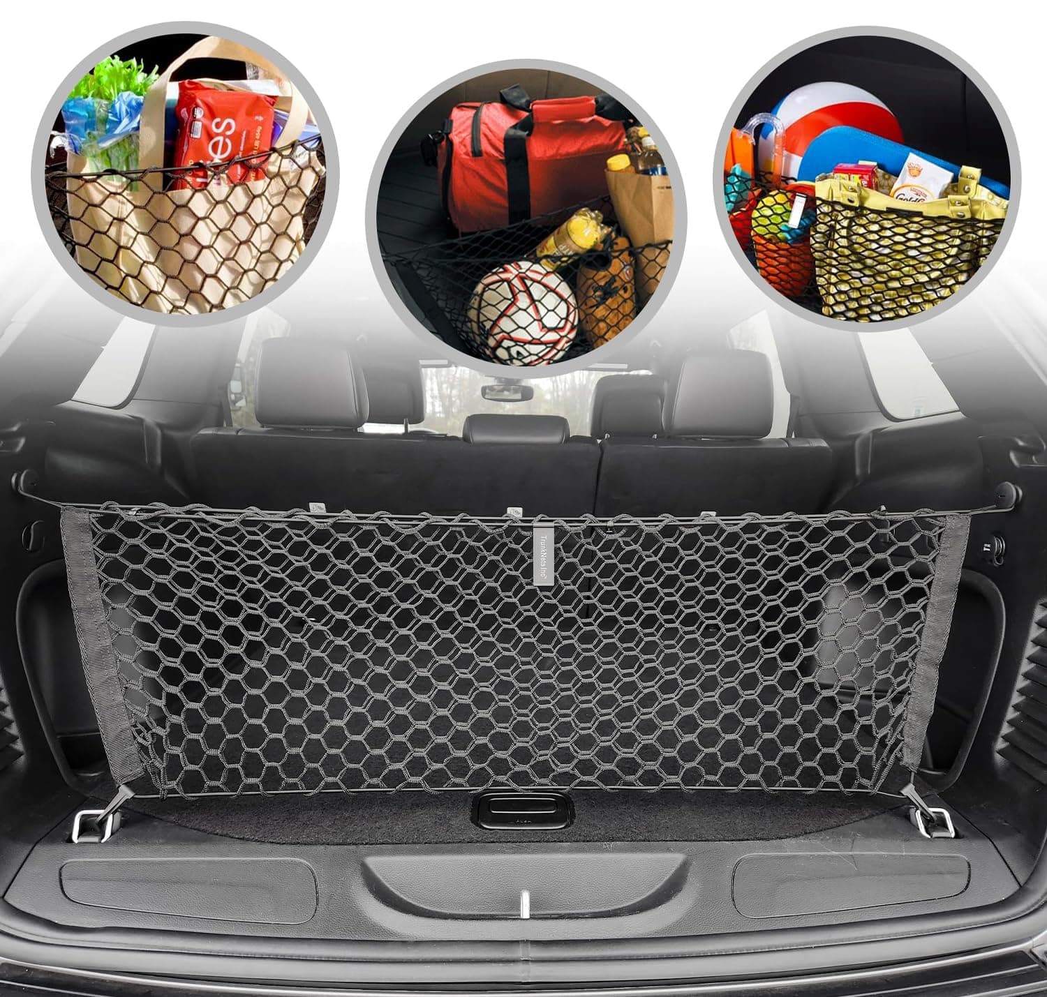 Envelope Style Trunk Mesh Cargo Net - for Jeep Grand Cherokee 2011-2021 Car Accessories - Premium Trunk Organizers and Storage - SUV Truck Cargo Nets - Vehicle Carrier Organizer for Cherokee WK