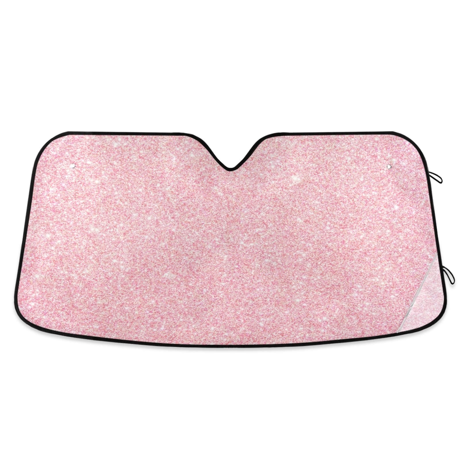 Blueangle Car Windshield Sunshade Pink Glitter Texture Front Auto Sun Shield Shade Visor Vehicle Accessories, 55" × 27.6"