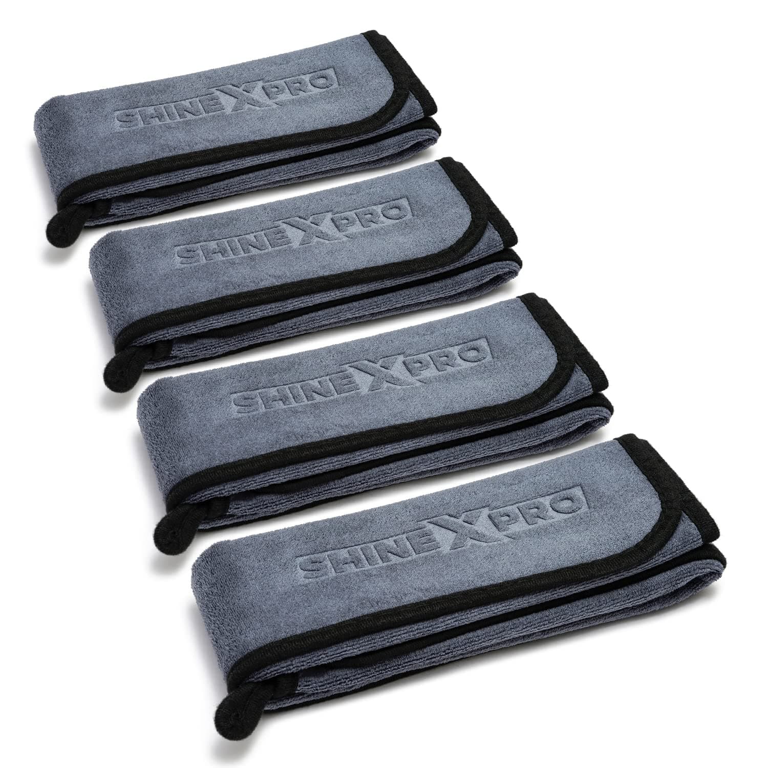 Microfiber Car Cleaning Cloth - Og Soft 500 GSM Extra Large (35X75 Cm) Microfiber Cloth for Car and Bike - Suede Edging for Scratchless Drying and Detailing (Pack of 4) Grey