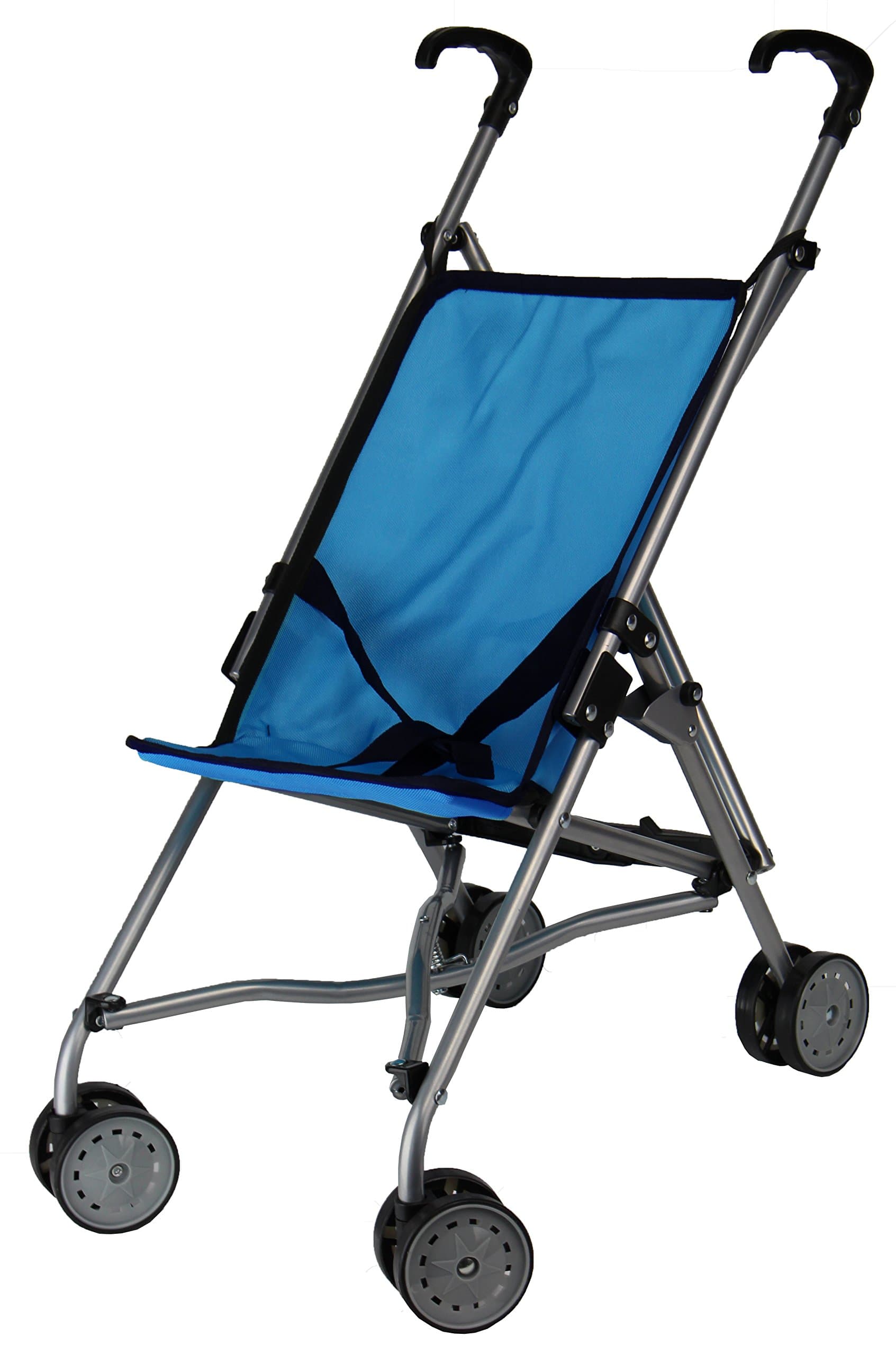 Umbrella Blue Doll Stroller Blue with Swiveling Front Wheels