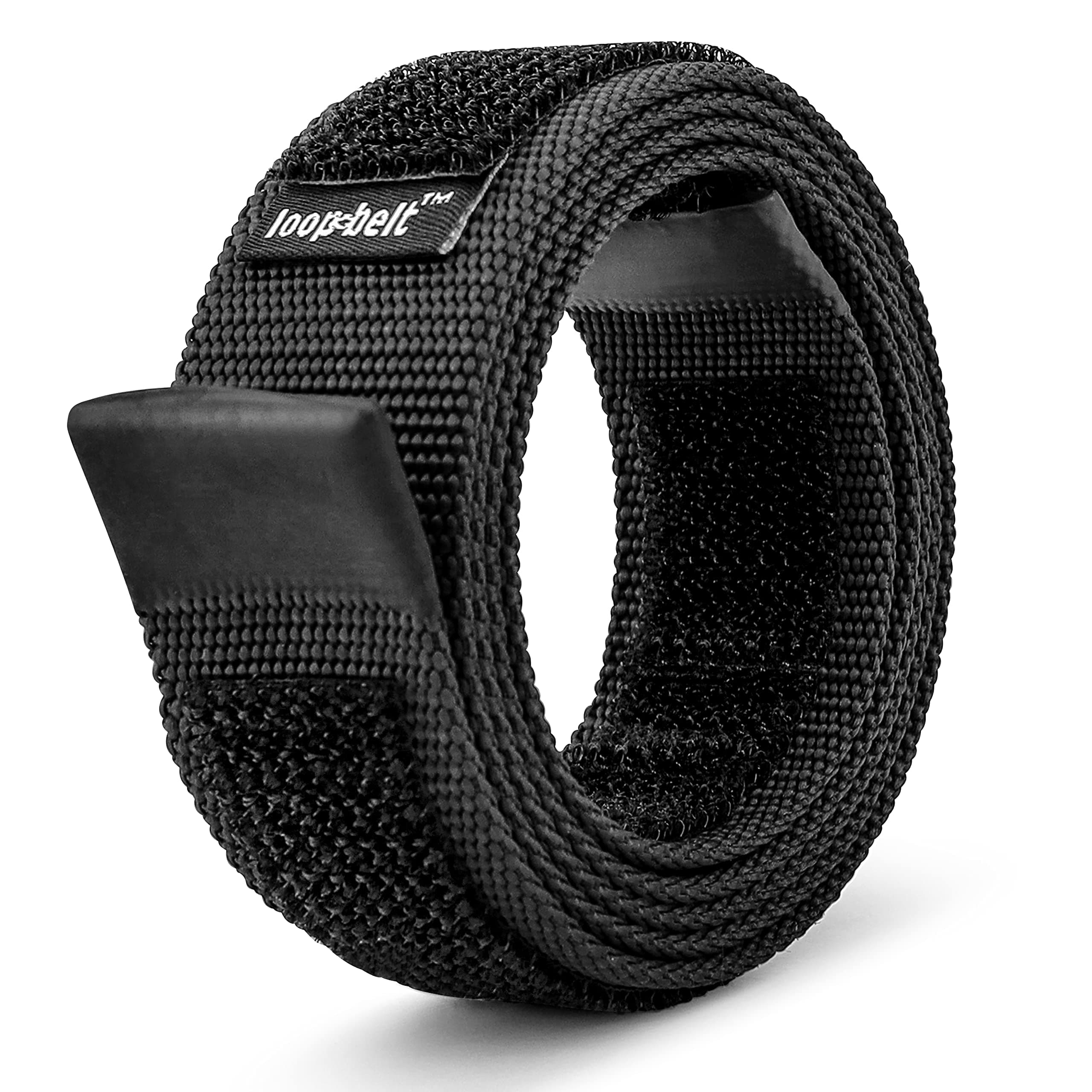 Black No-Scratch Web Belt with Rubber Coated Tips and Advanced Hook & Loop Fasteners