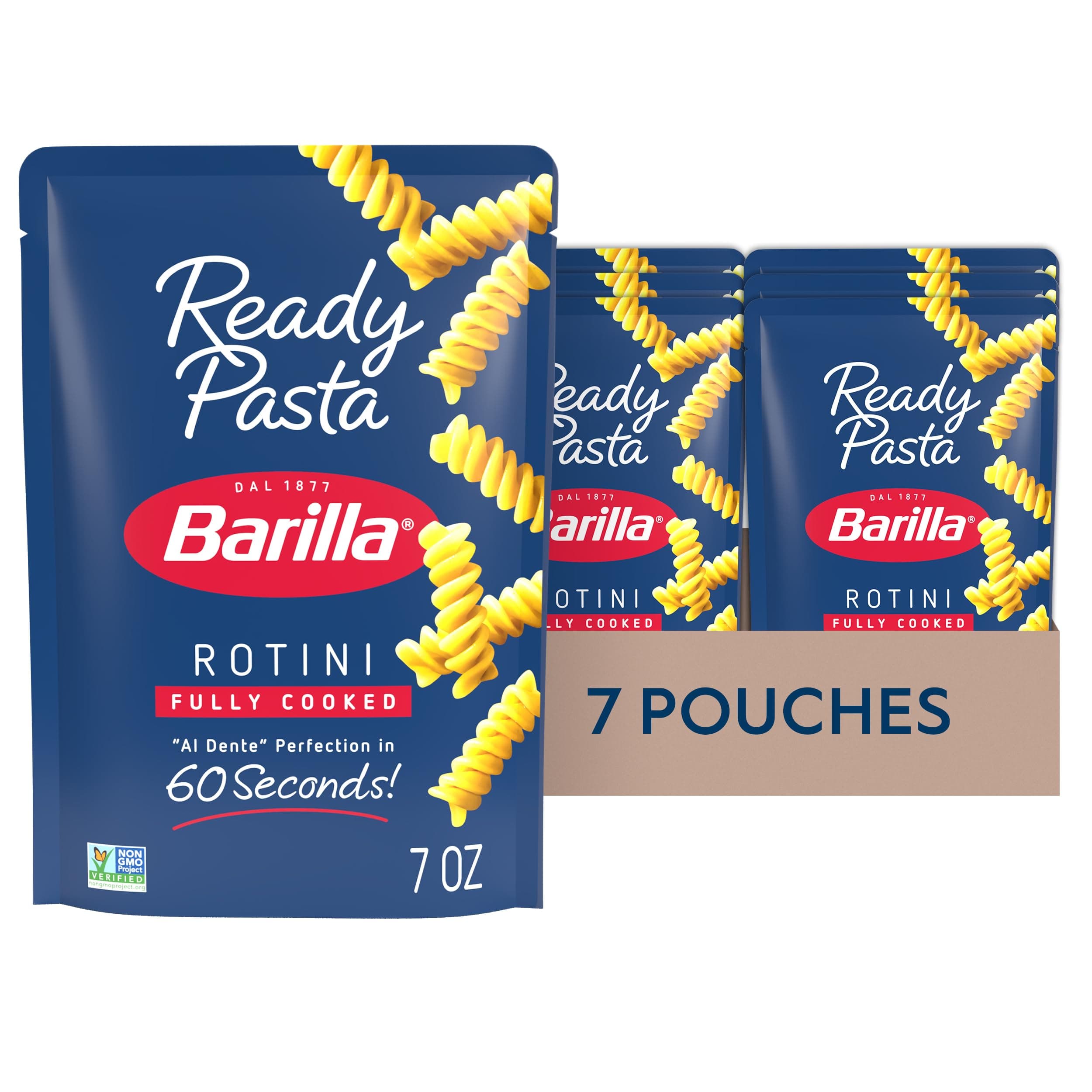 Barilla Ready Pasta, Fully Cooked Rotini Pasta, Non-GMO & Kosher, 7 oz (Pack of 7)