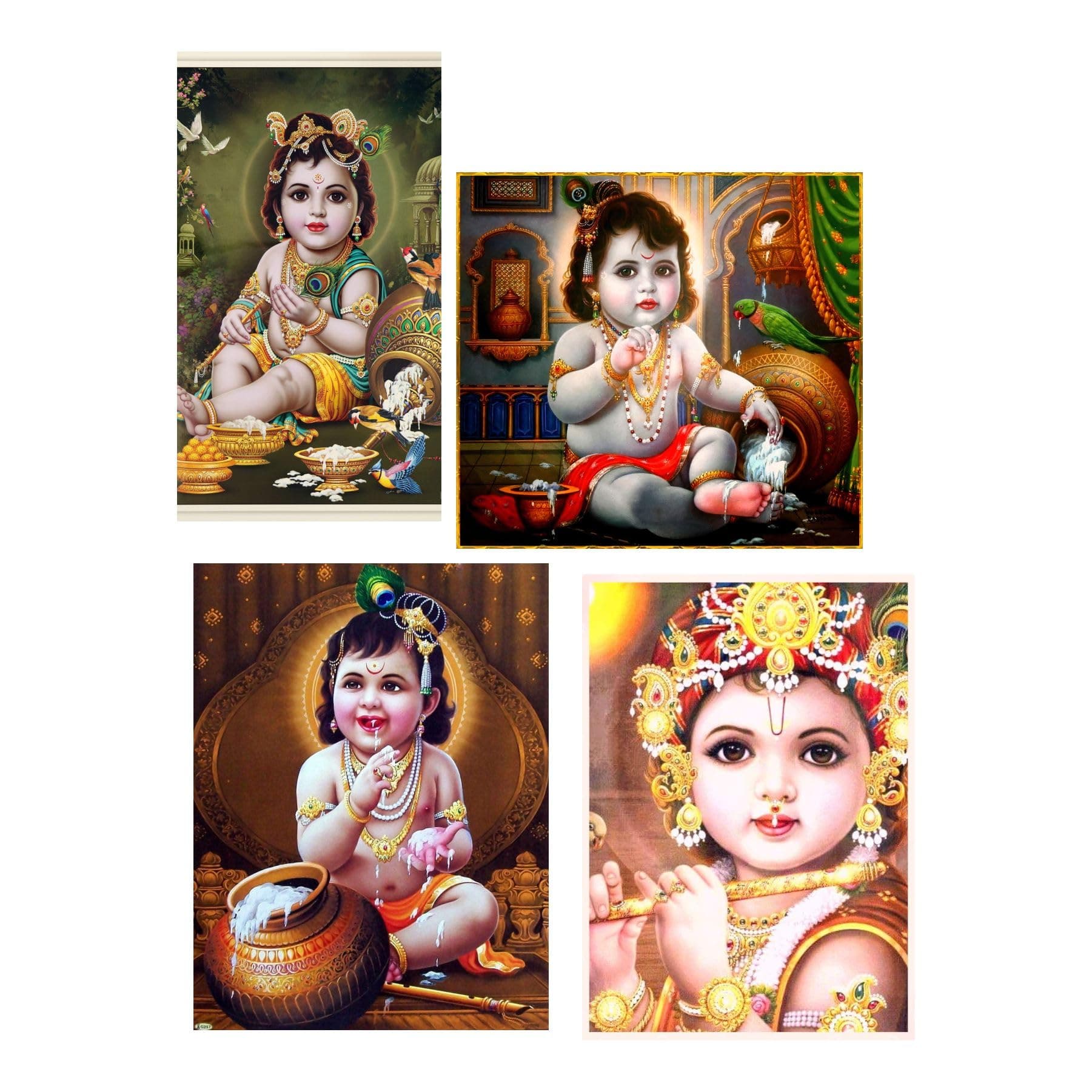 Bal Krishna Posters Decor Kids Room Decor, Hall Decor, Kitchen Decor, Living Room Decor,Bedroom Decor Vinyl Wall Sticker,Multicolor (Standard Size -93X30Cm)