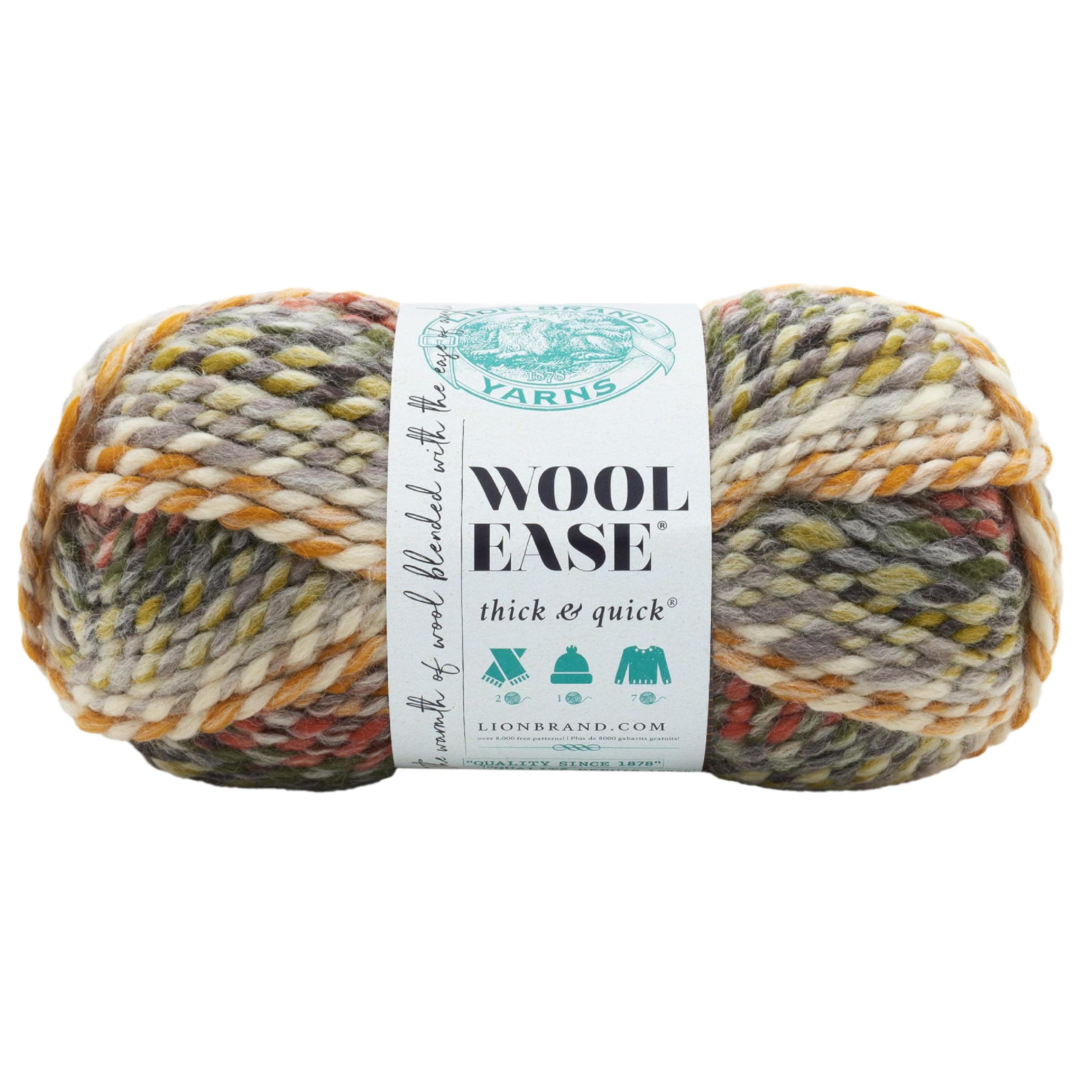 Lion Brand Yarn Wool-Ease Thick & Quick Yarn, Soft and Bulky Yarn for Knitting, Crocheting, and Crafting, 1 Skein, Coney Island