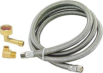 10 Ft. Dishwasher Installation Kit, Braided Stainless Steel Supply Line with 3/8 Inch Compression Ends, 41060