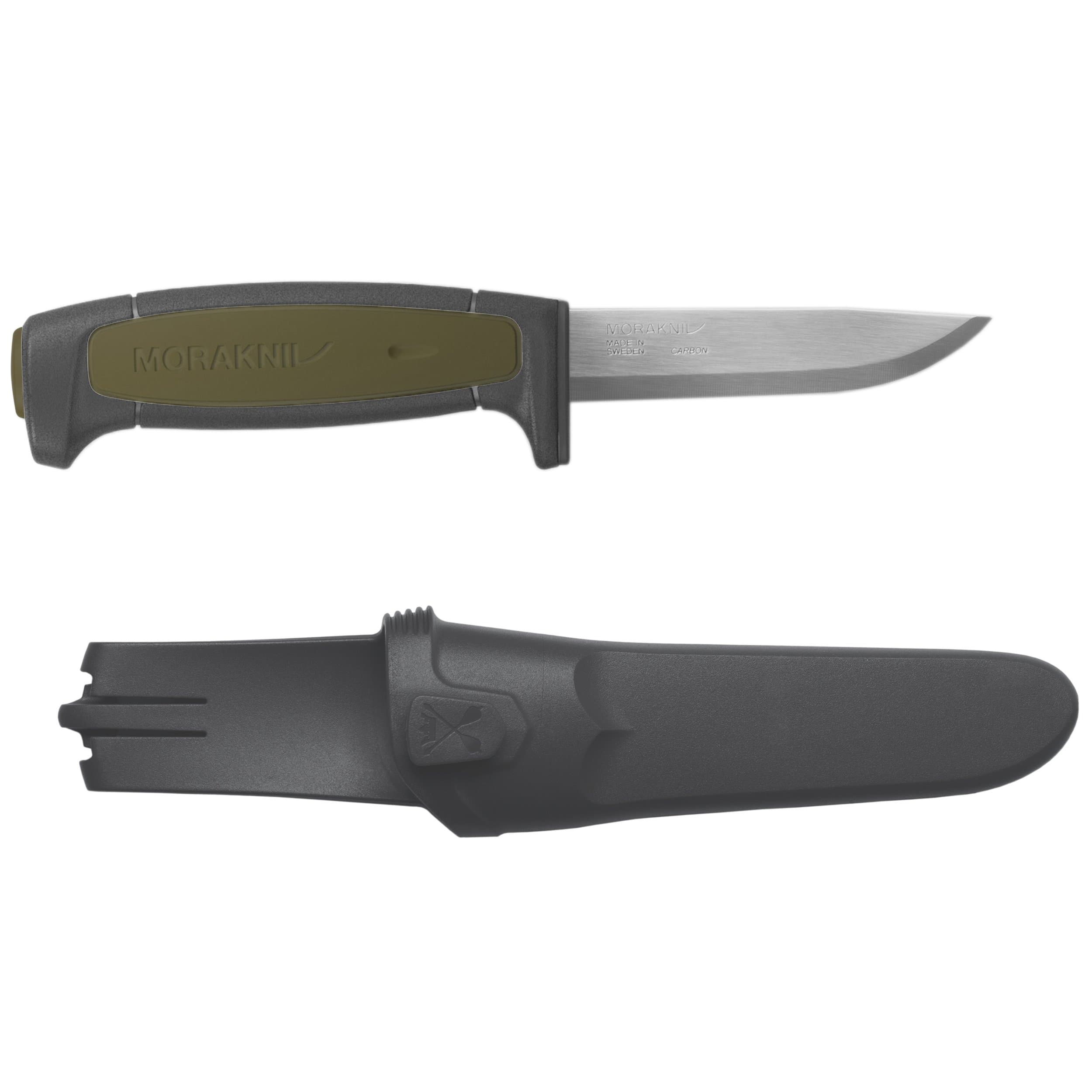 Morakniv Craftline Basic 511 High Carbon Steel Fixed Blade Utility Knife and Combi-Sheath, 3.6-Inch Blade