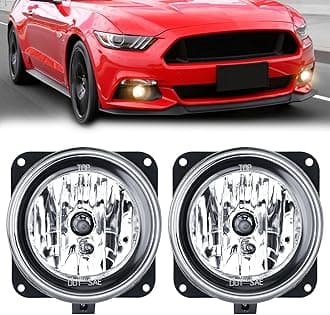 Nilight Fog Lights Assembly Compatible with 2002 2003 2004 2005 2006 Ford Focus SVT 2005 2006 2007 Ford Escape 2003 2004 Ford Mustang Cobra 2002 Lincoln LS Fog Light Replacement, 2 Year Warranty