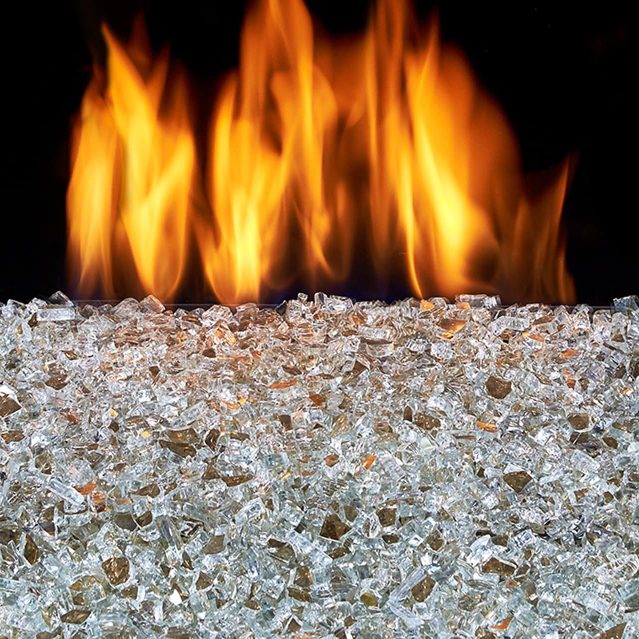 Duluth Forge High Heat Output Fire Glass Burner Kit - 55,000 BTU, Natural Gas, Match Light Ignition, Reflective Glass, U-Burner Chassis, 1-Year Warranty, Liquid Propane Conversion Kit Included