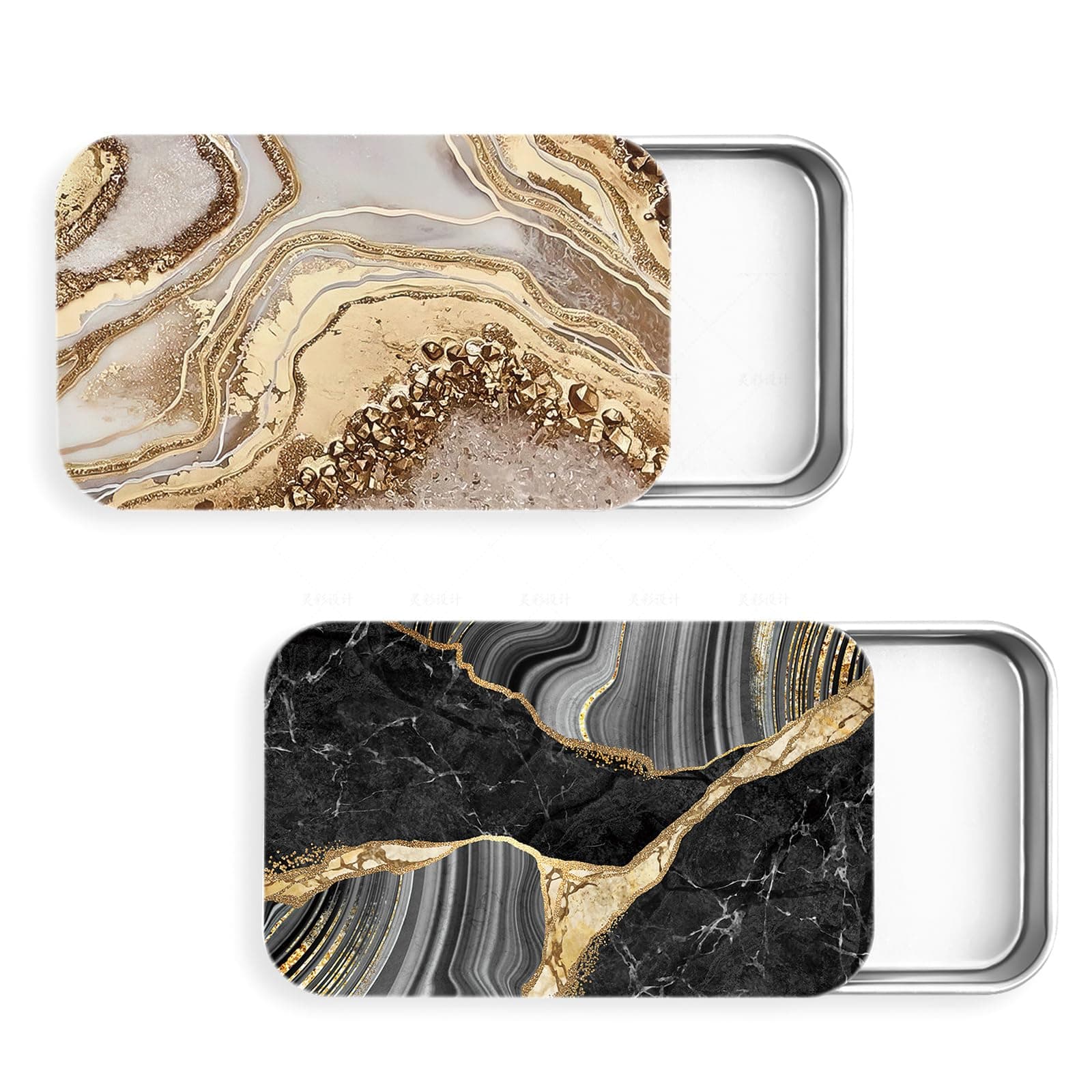 2Pack Travel Floss Picks Case, Refillable Portable Floss Pick Holder and Dispenser, Small Tin Box Containers.