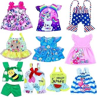 12 inch Alive Baby Doll-Clothes and Accessories - 10 Sets Clothes for 10-12 Inch Dolls, Baby Doll Clothes Dress Outfits Accessories Christmas Birthday Gift for Kids