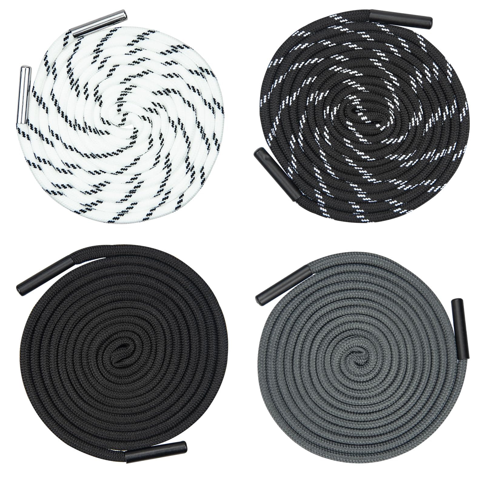 Fantasyon 4 Pcs Replacement Drawstring Cord, 140 cm Universal Cotton Drawstrings with Metal Lock Ends for Sweatpants Hoodies Jackets Sweatshirt Sports Trousers Bag