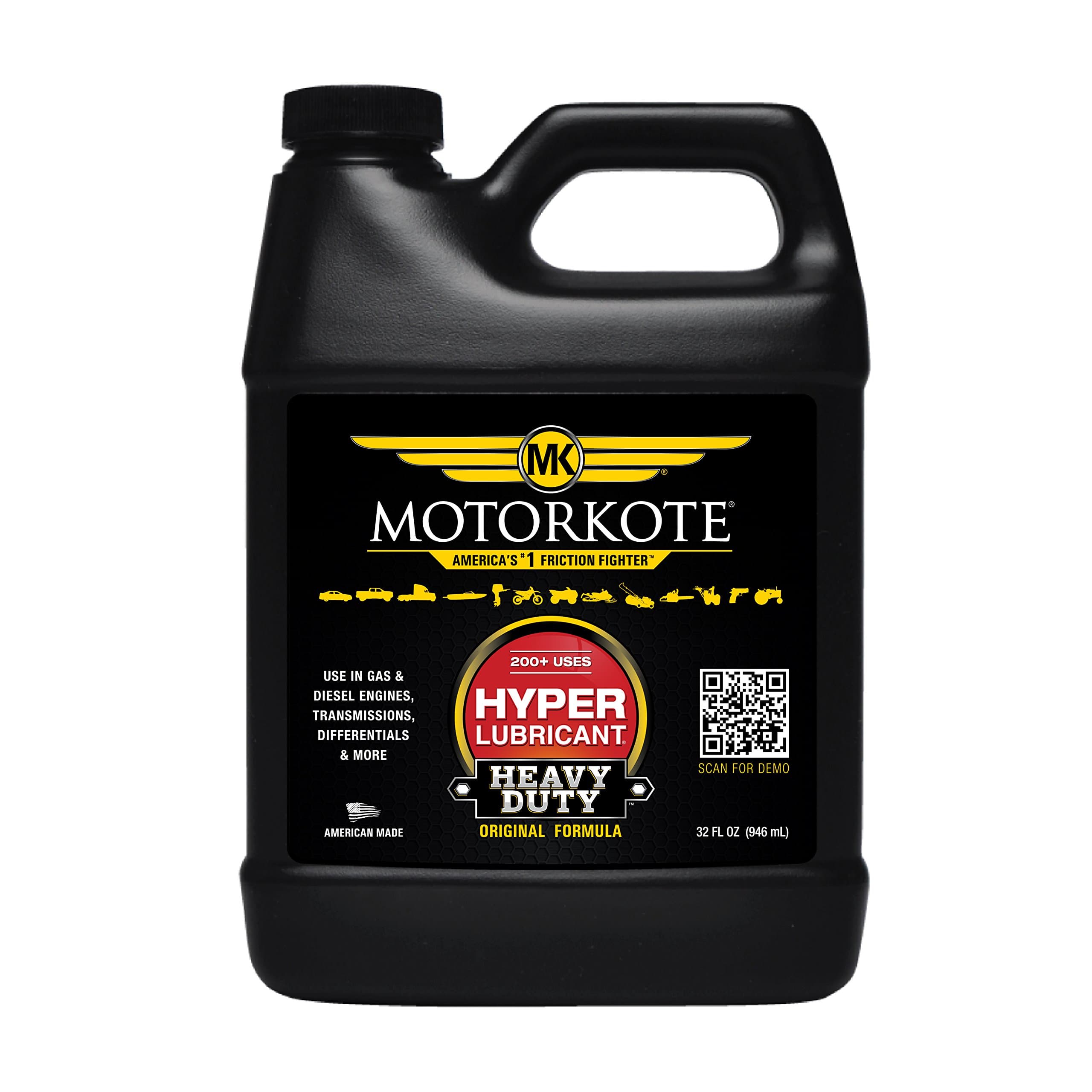 - Motorkote MK-HL32-06 Heavy Duty Hyper Lubricant Engine Treatment, 32-Ounce, Single, Black