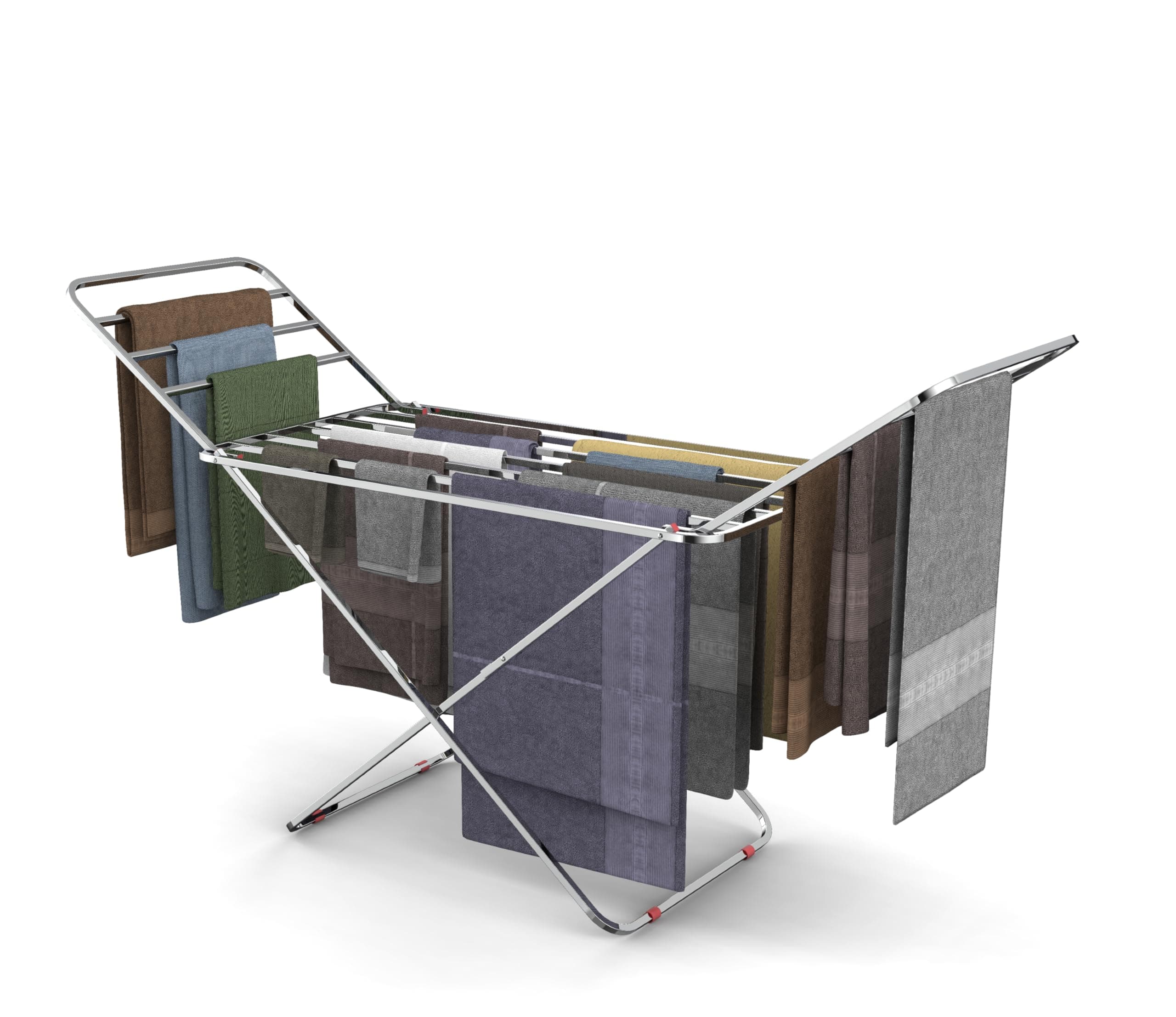 SUNDRY Steel-Pro Folding Cloth Drying Stand, Drying Rack,Stand for Clothes Heavy Base Stainless Steel, Lightweight Foldable Laundry Rack (3 Year Manufacturer Warranty)