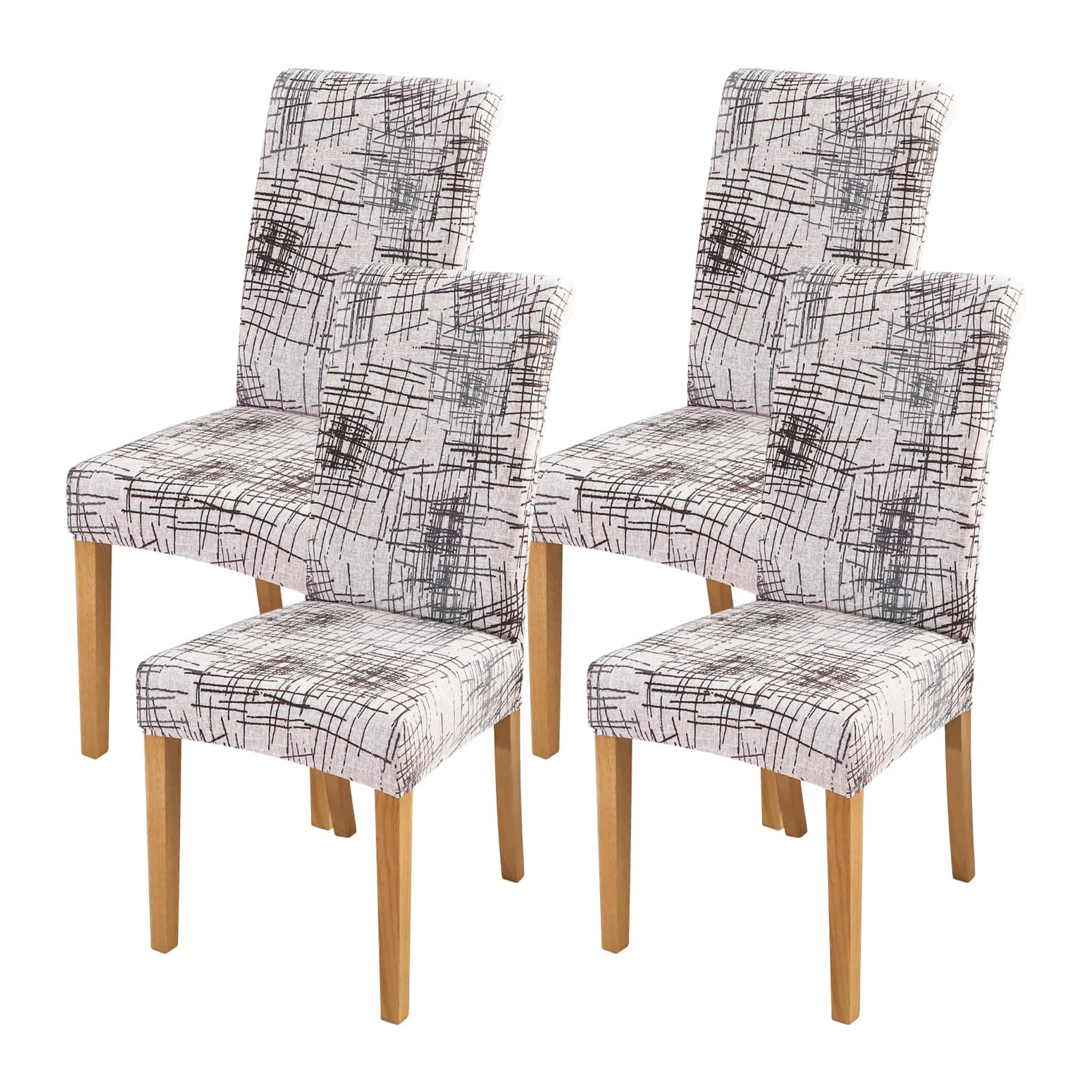 FORCHEER Dining Chair Cover for Dining Room Set 4 Pack Printed Seat Slipcovers for Office Computer Chairs Protector Wedding Banquets Party