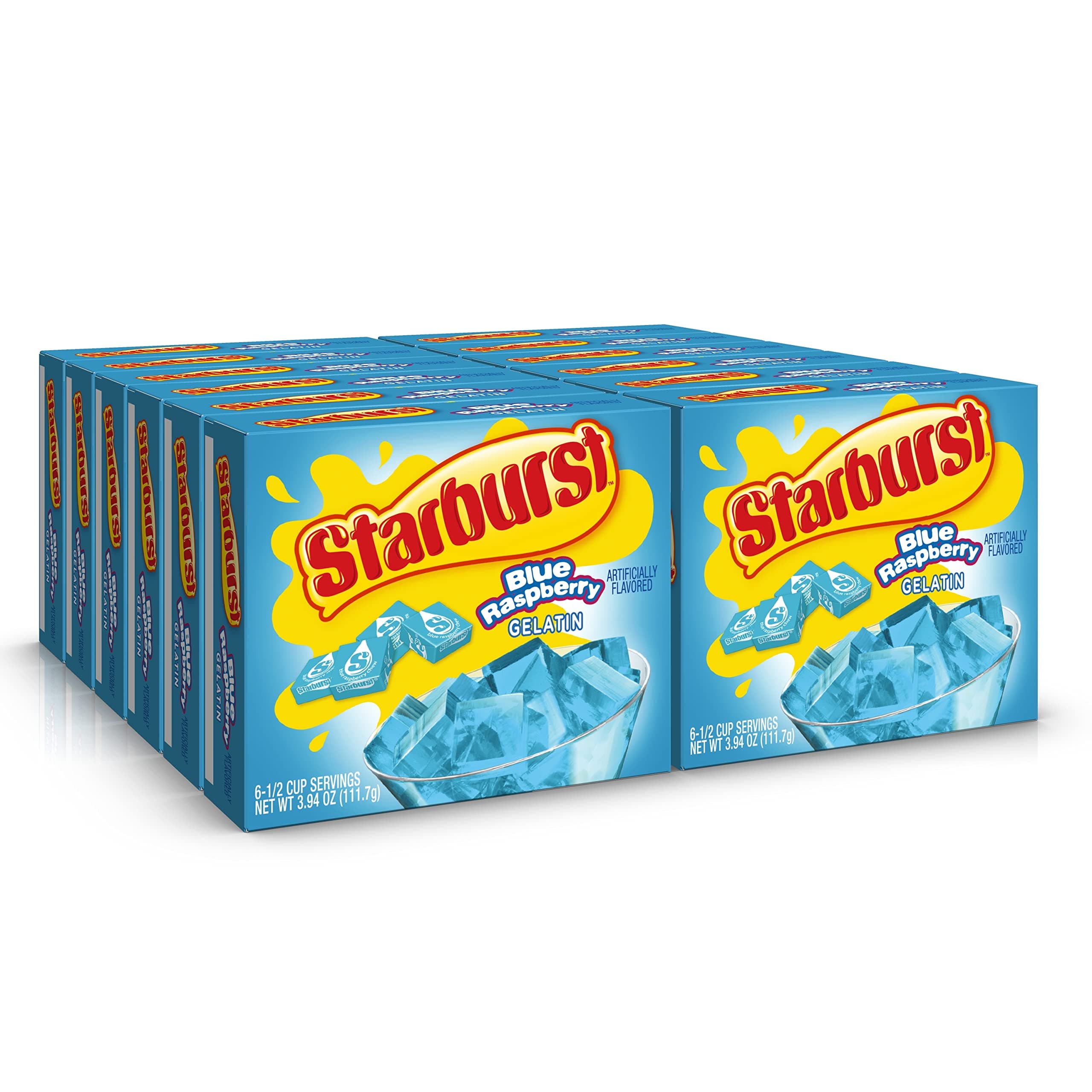 Starburst Gelatin – Blue Raspberry, 3.91 Ounce Box (Pack of 12)
