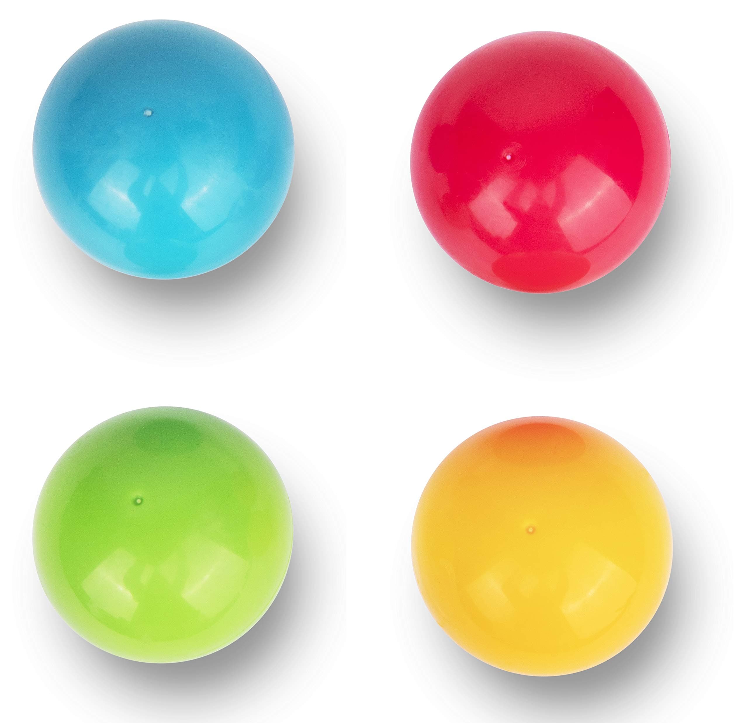 Super Durable Replacement Balls for Pound a Ball, Assortment of 4 Different Colored 1.75" Diameter Plastic Balls That Fit Most Pound a Ball Toys.