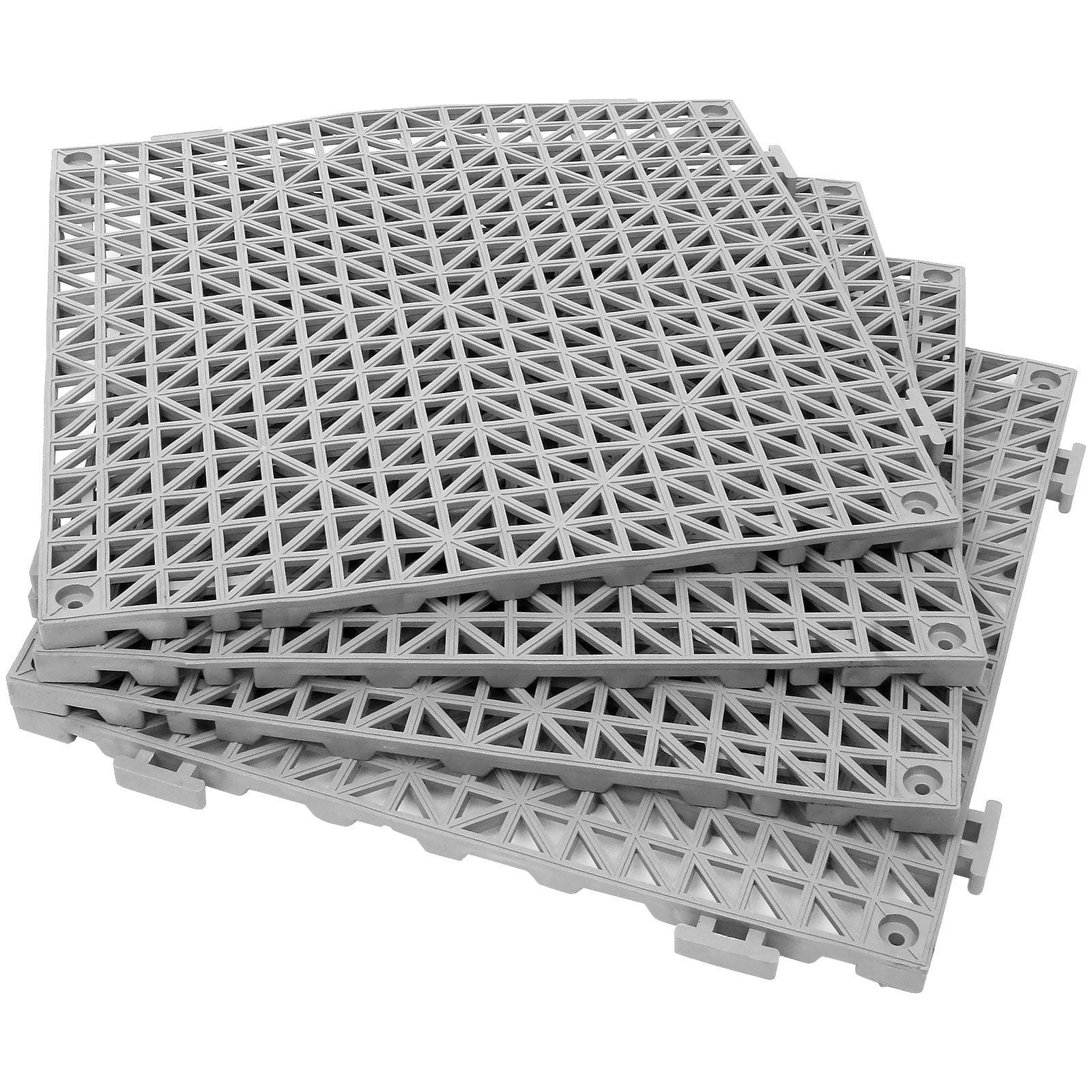 12 Pack 12" x 12" Interlocking Rubber Bathroom Flooring Tiles DIY Size Non-Slip Bath Mat Modular Interlocking Cushion for Drain Pool Shower Bath Kitchen Deck