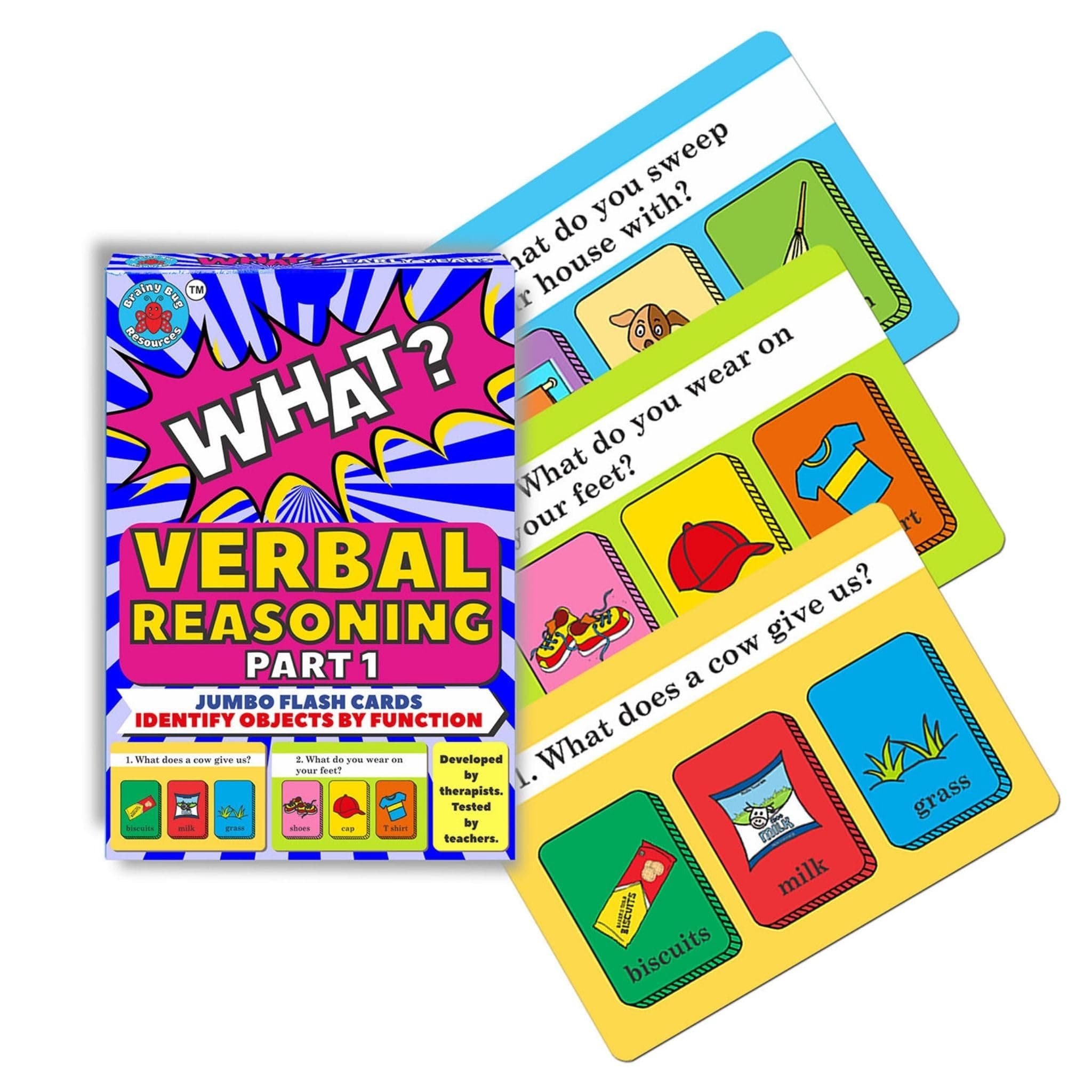 Verbal Reasoning Flash Cards for Kids | Q&A Learning Deck for ESL, Speech Therapy & Special Needs | Parents and Professionals Use