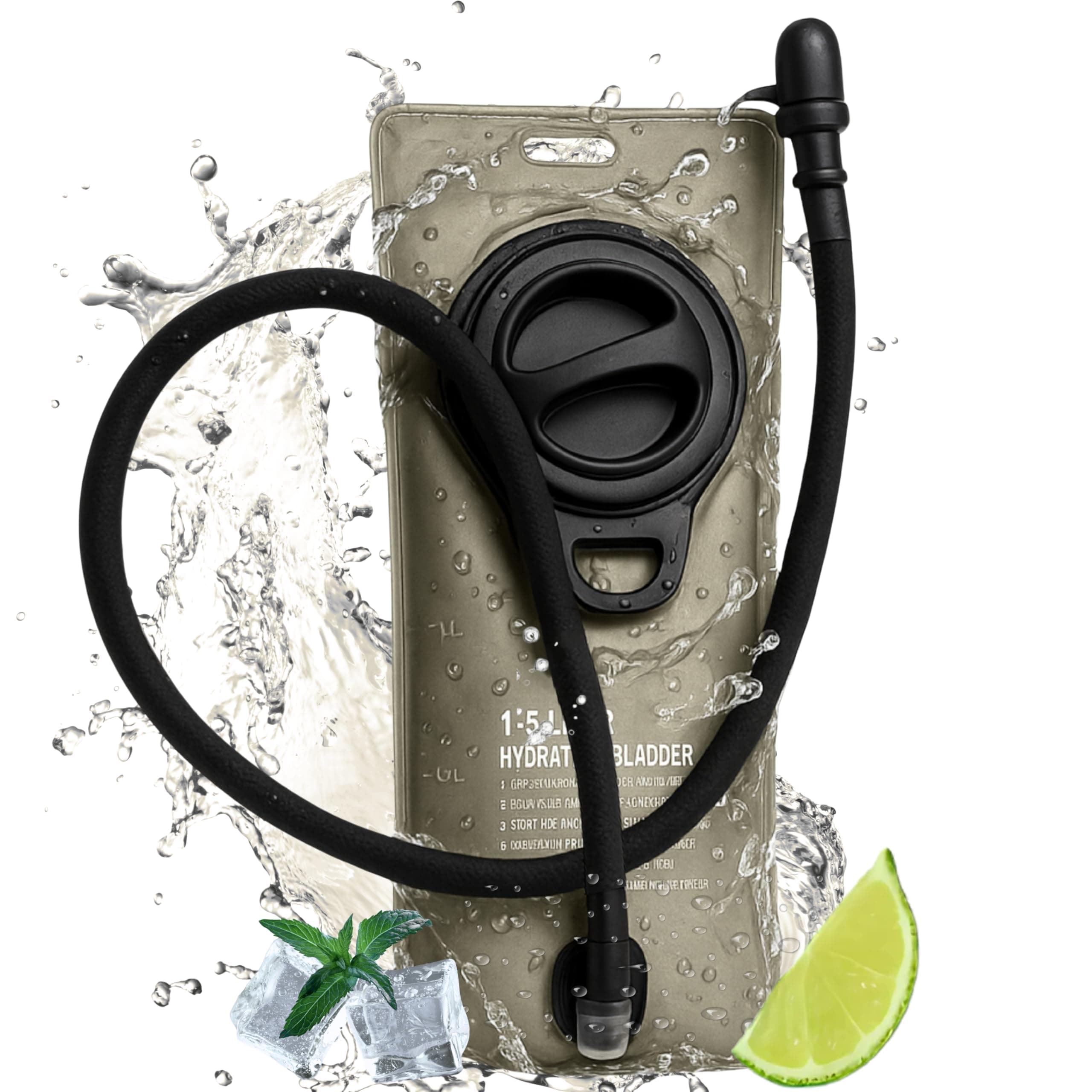 Peartree HydratePro Hydration Bladder – 1.5L Water Bladder for Hiking or Running Vest – BPA-Free Water Pouch – Leakproof Hydration Pack with Handle & Silicone Mouthpiece.