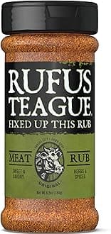 Rufus Teague Meat Rub 184g – BBQ Rub with Smoked Salt, Chilli & Brown Sugar – Grill Seasoning for Meat & Veg – Gift for Men & BBQ Fans