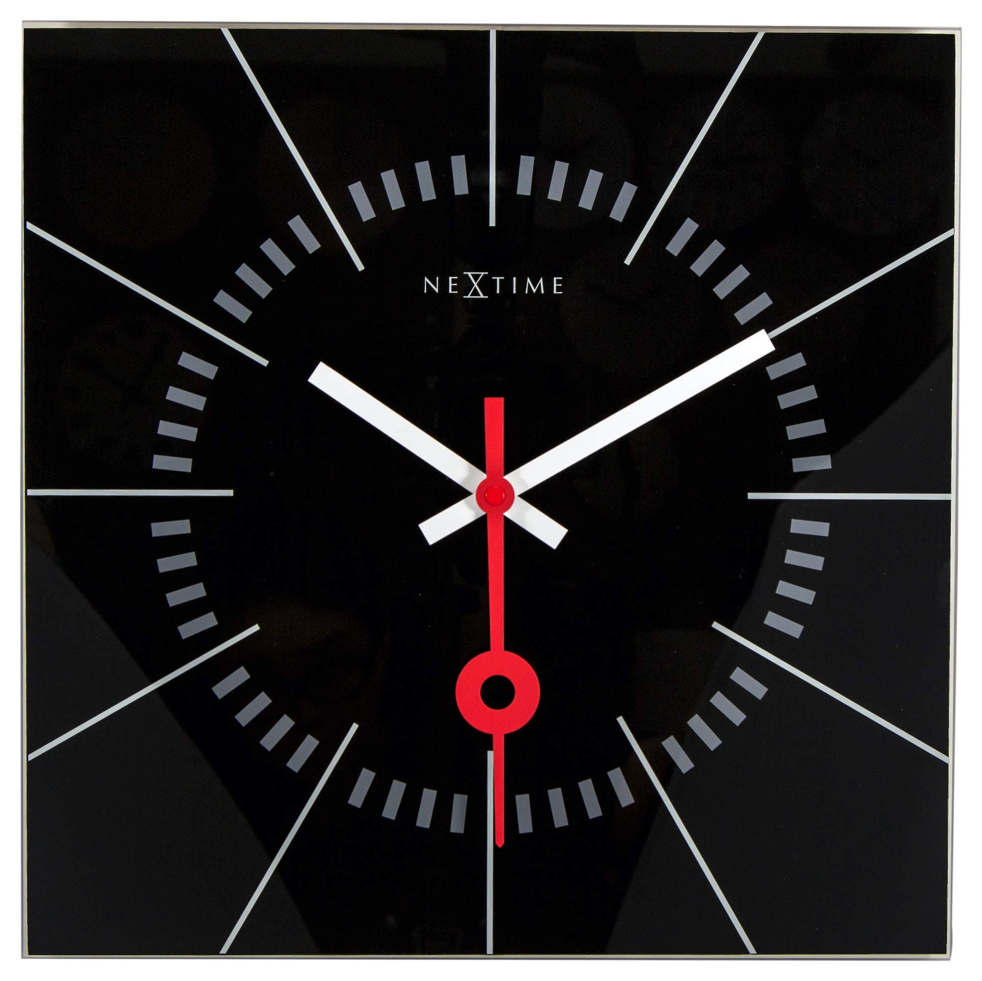 NEXTIME Stazione Wall Clock, 35 x 35, Black