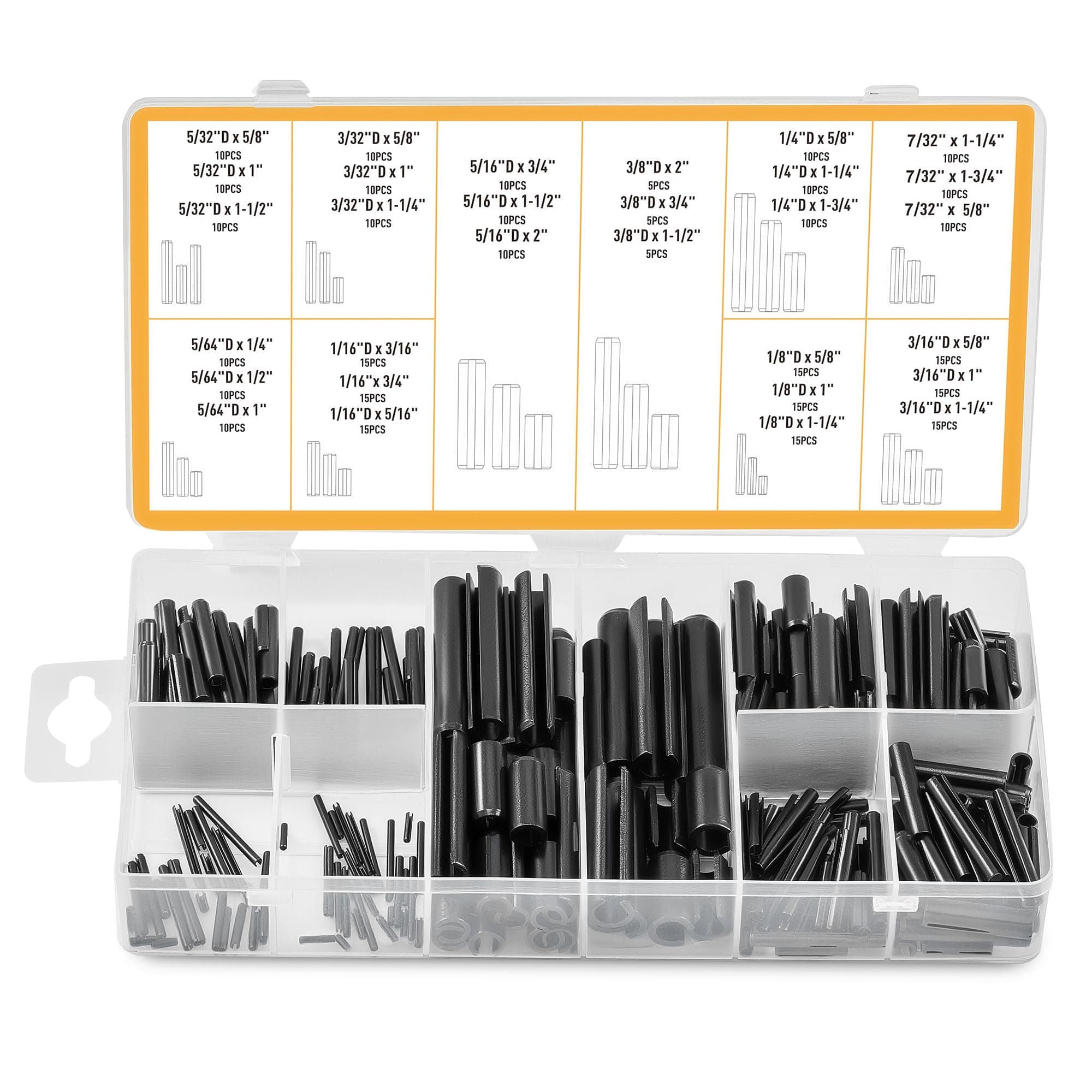 ZELCAN SAE Roll Pin Set, Split Expansion Pin Assortment Kit for Home Improvement Automotive Repair & More